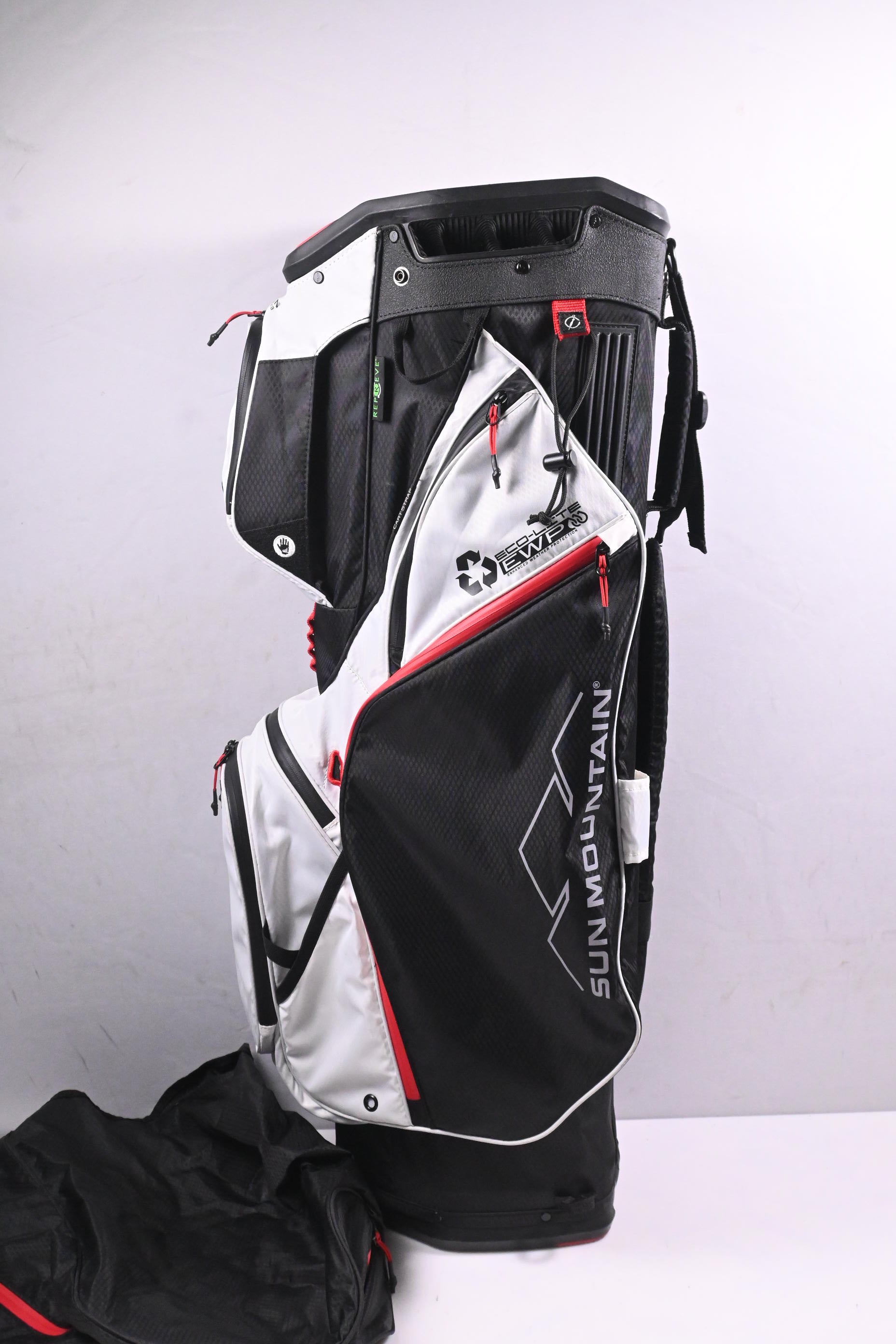 Sun Mountain Eco-Lite EWP Cart Bag / 14-Way Divider / White, Black & Red