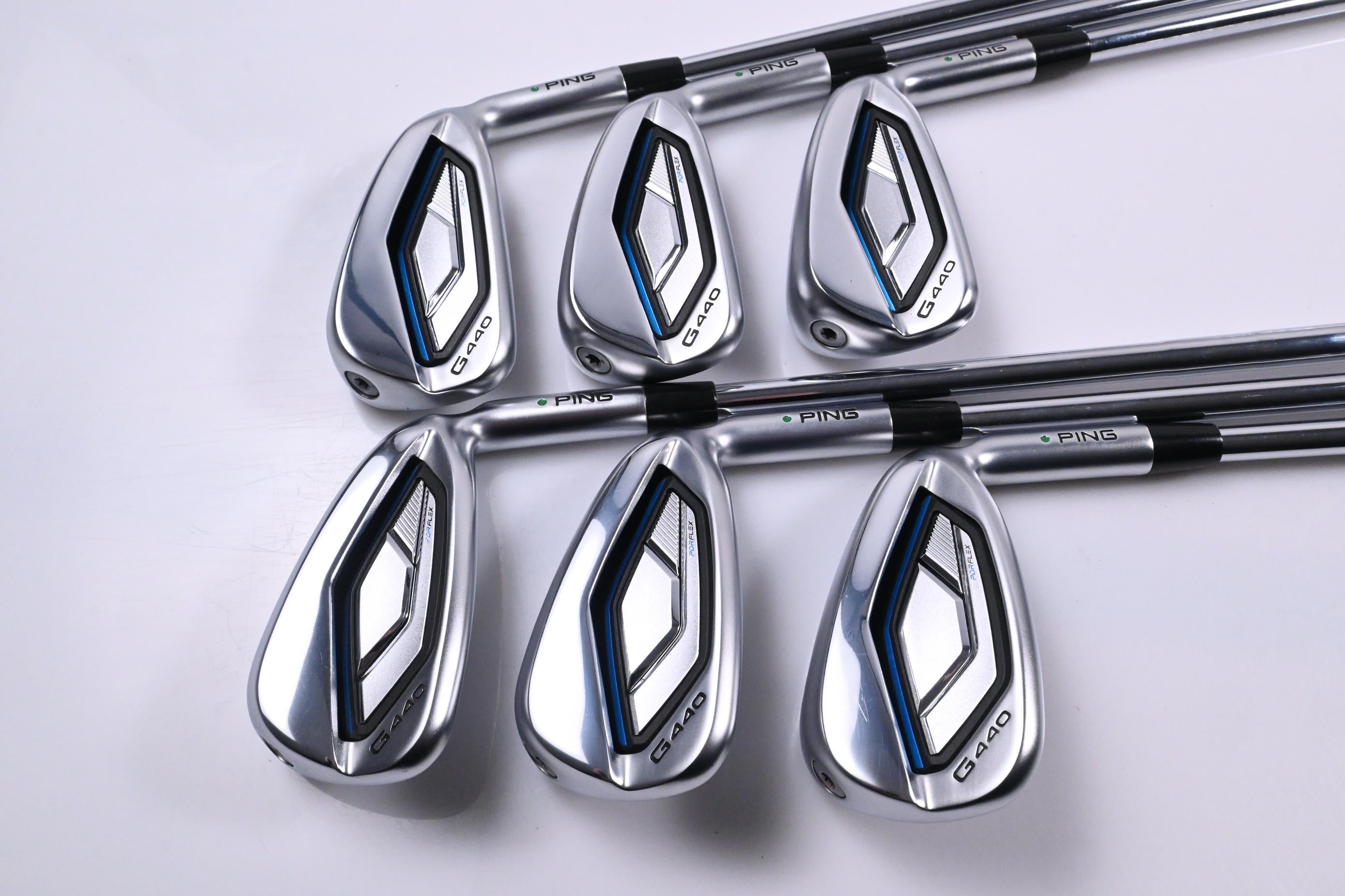 Ping G440 Irons / 5-PW / Green Dot / Stiff Flex KBS Tour 120 Shafts
