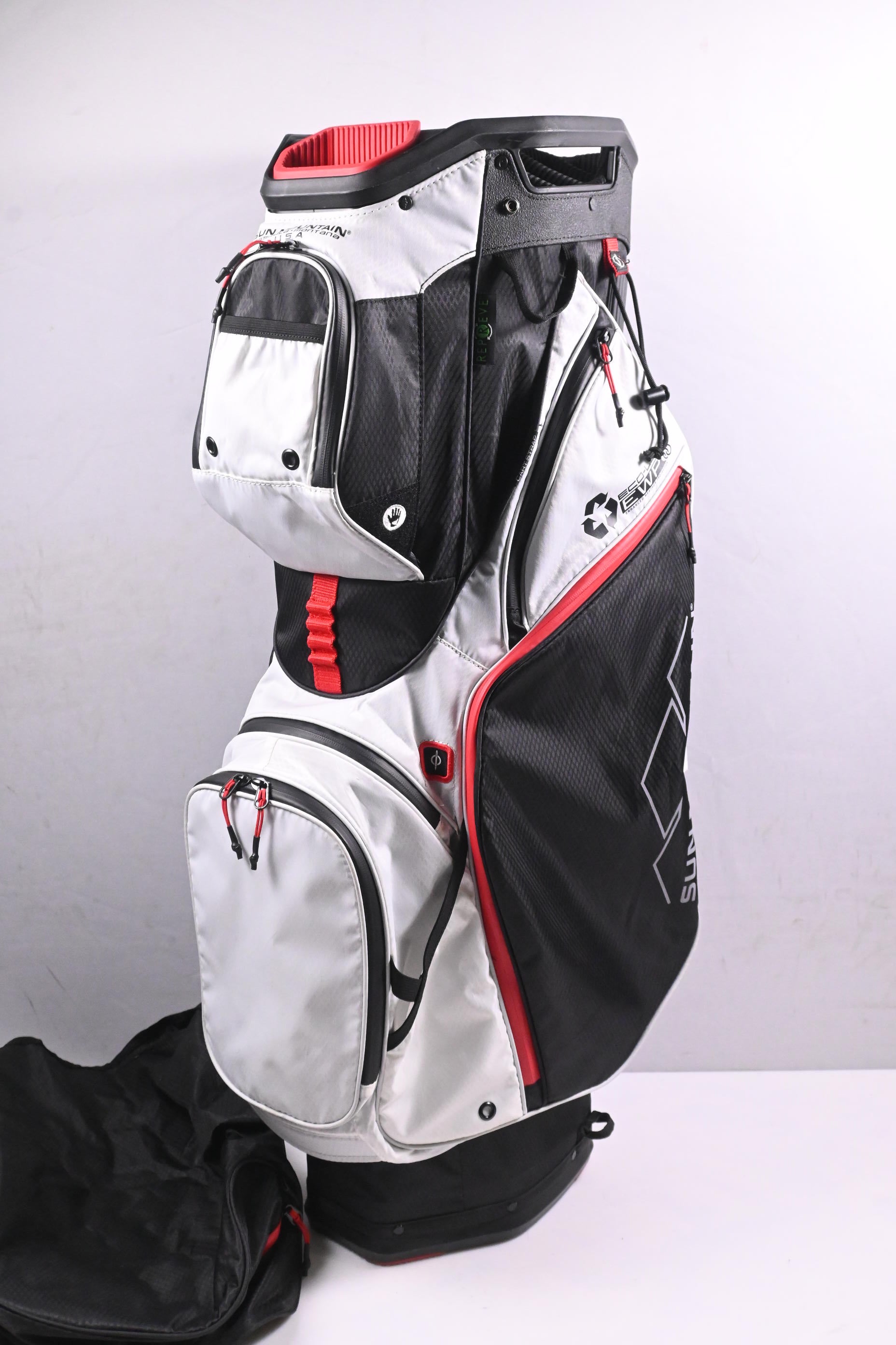 Sun Mountain Eco-Lite EWP Cart Bag / 14-Way Divider / White, Black & Red