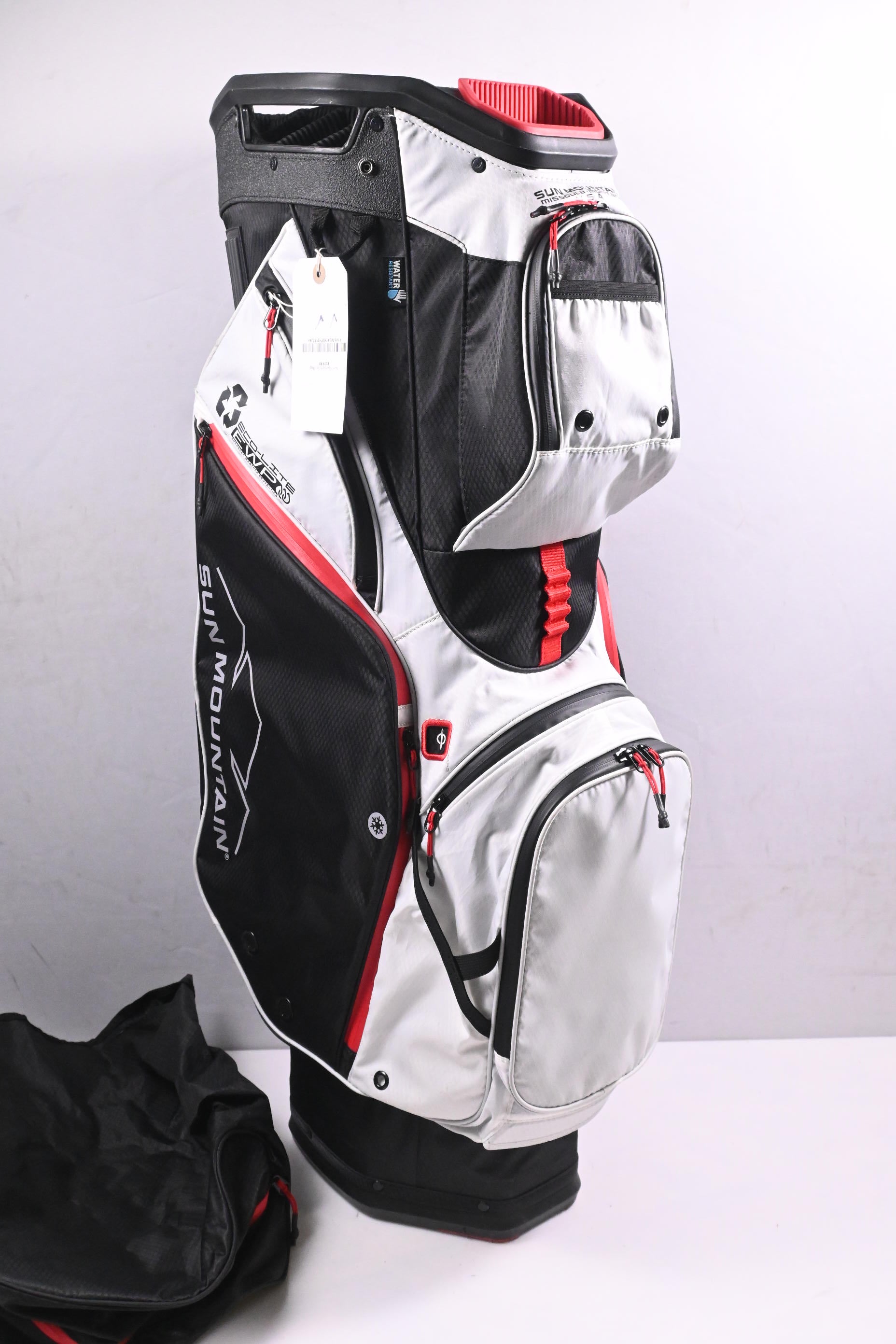 Sun Mountain Eco-Lite EWP Cart Bag / 14-Way Divider / White, Black & Red