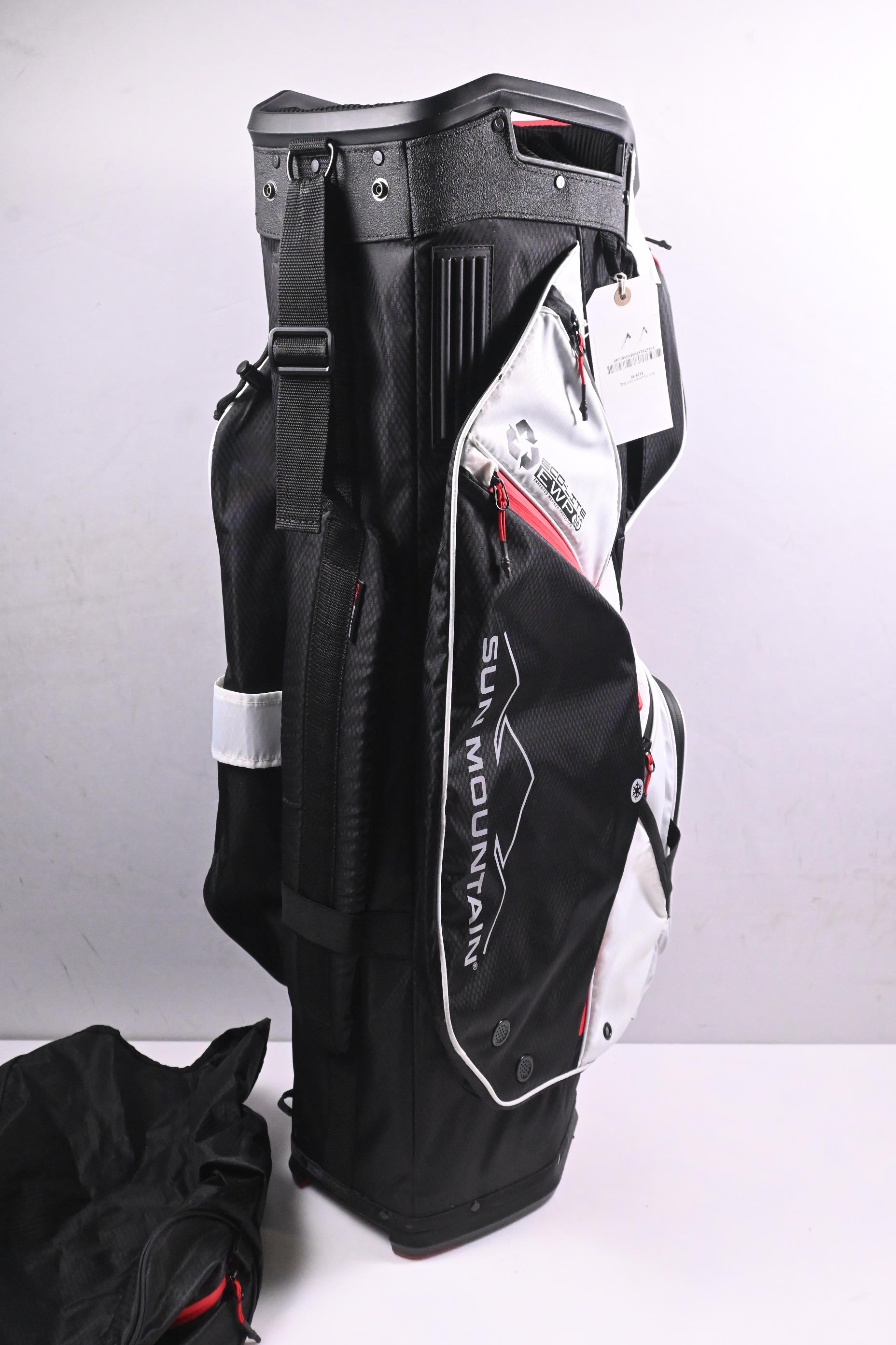 Sun Mountain Eco-Lite EWP Cart Bag / 14-Way Divider / White, Black & Red