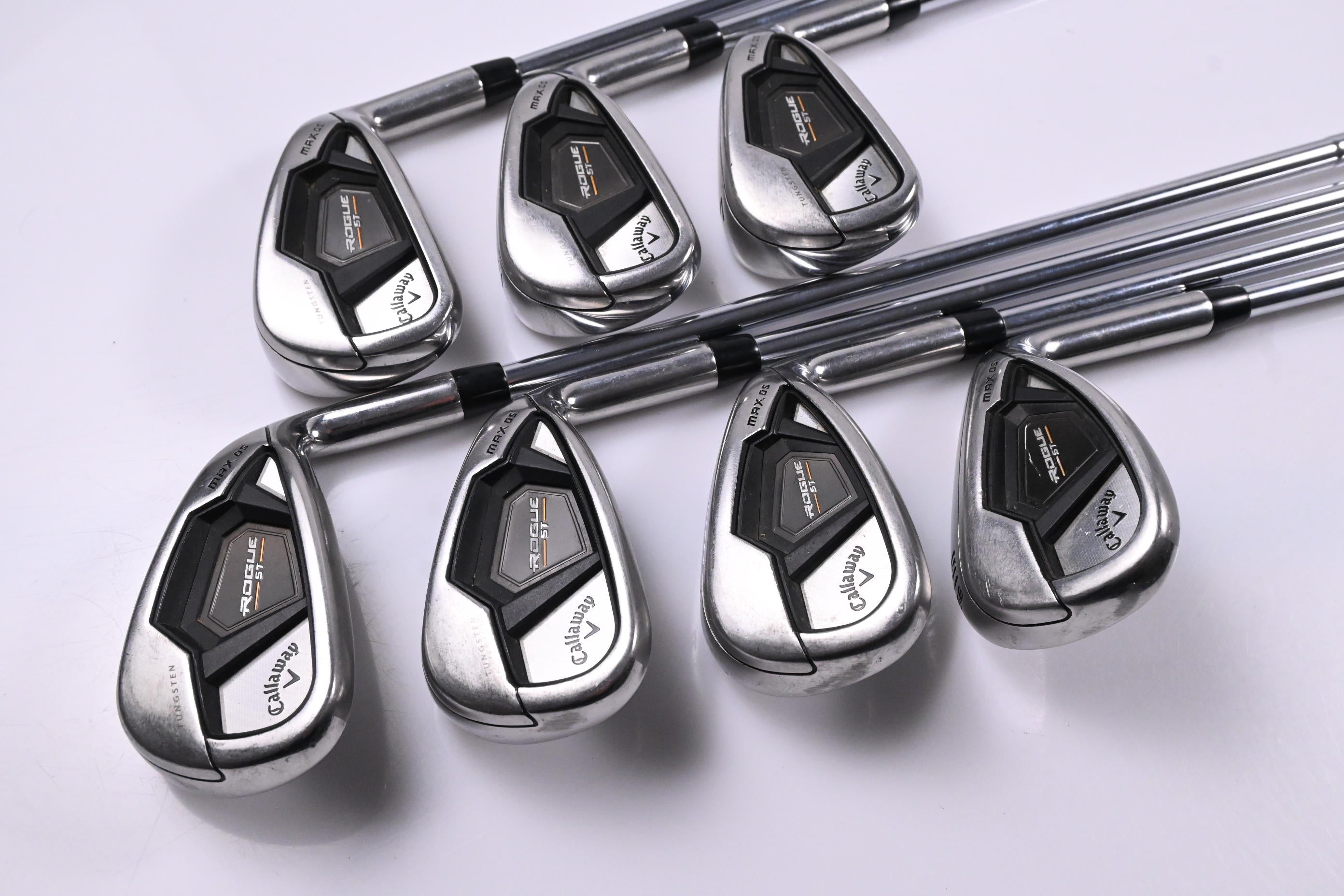 Callaway Rogue ST Max OS Irons / 5-PW+SW / Regular Flex Elevate MPH 85 Shafts