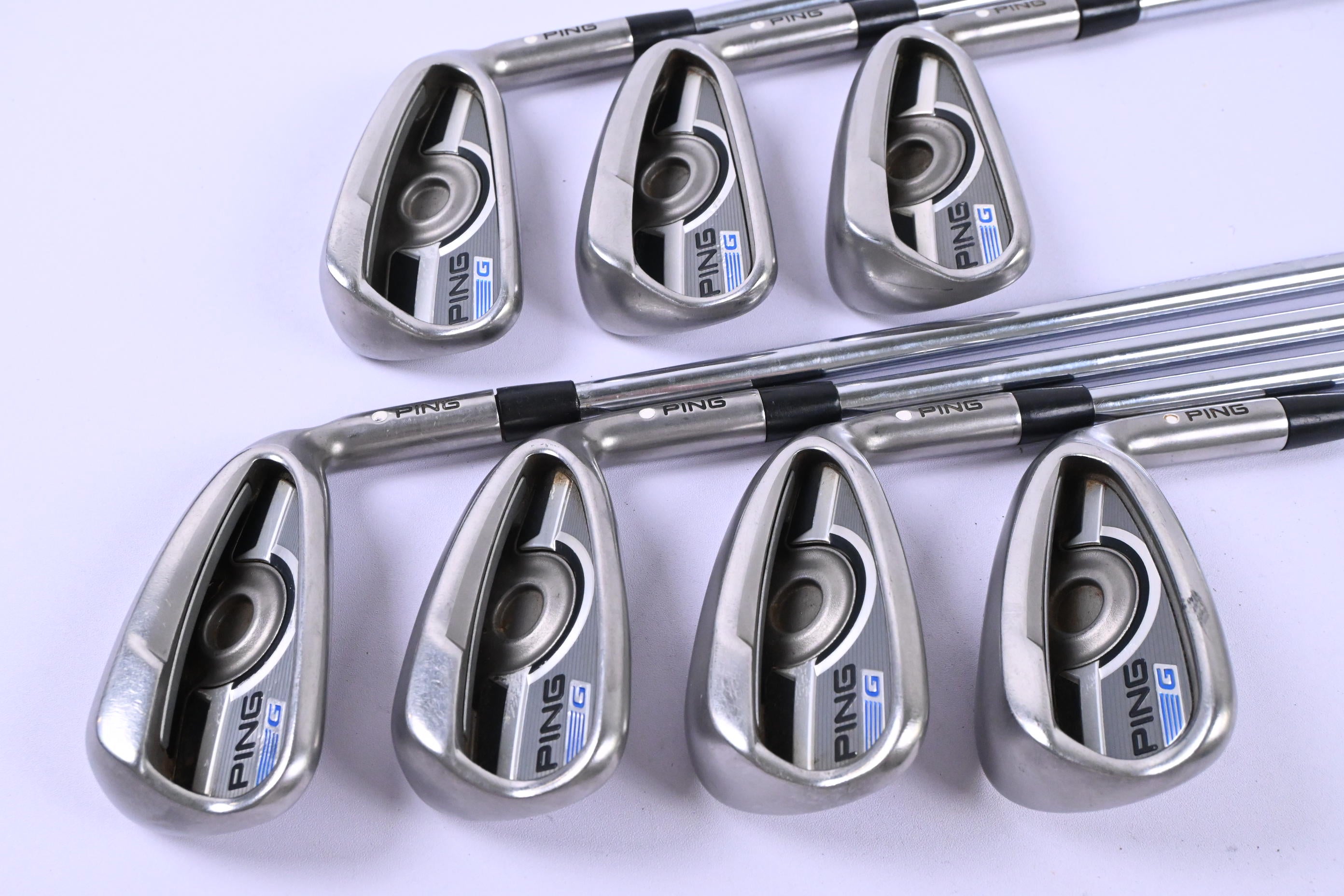 Ping G Series Irons / 4-PW / White Dot / Regular Flex Ping AWT 2.0 Shafts