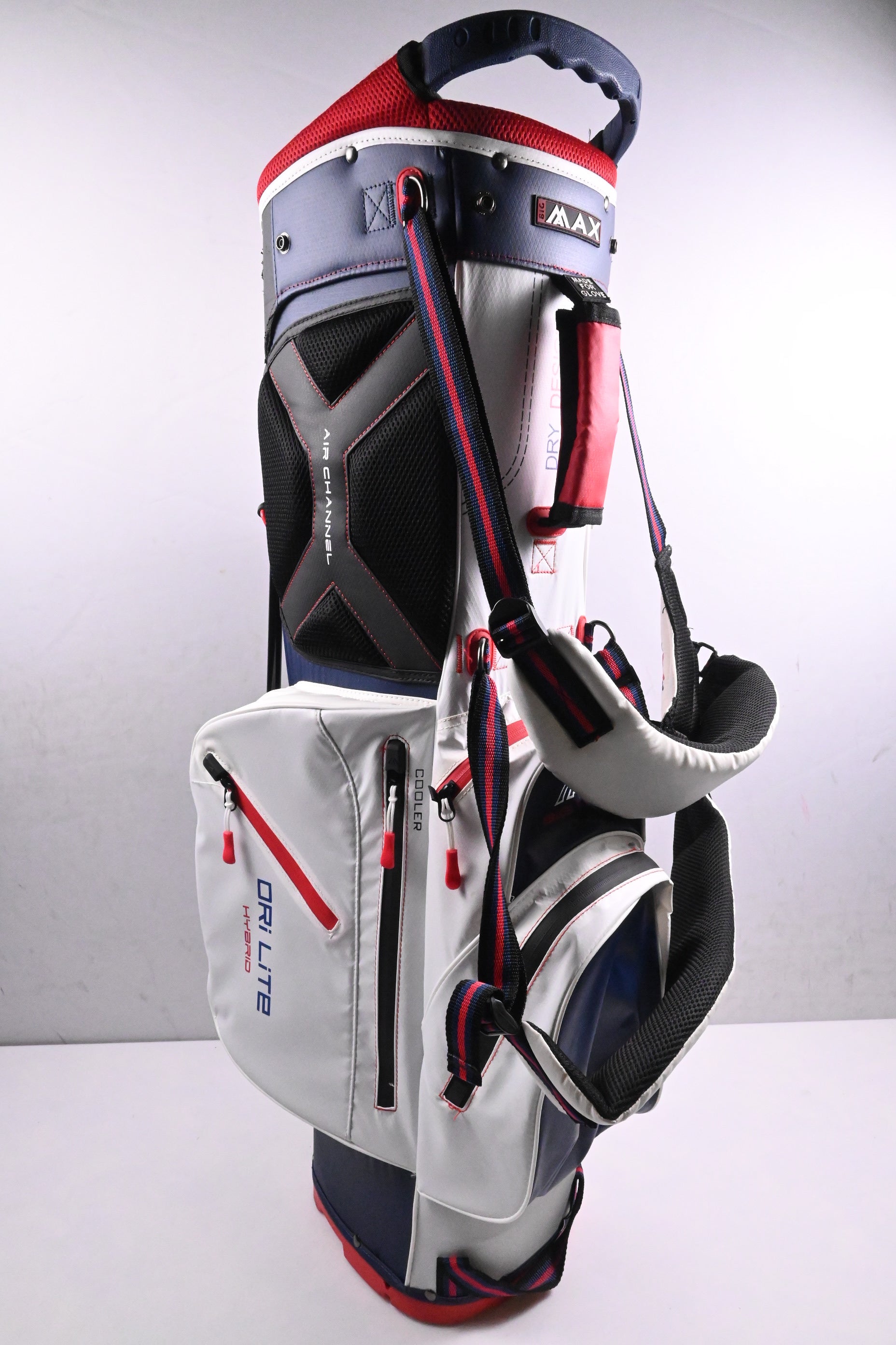 Big Max Dri Lite Hybrid Stand Bag / 14-Way Divider / White, Blue