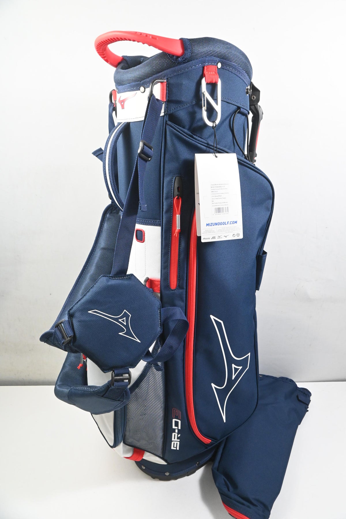Mizuno BR-D3 Stand Bag / 4-Way Divider / Navy, White & Red
