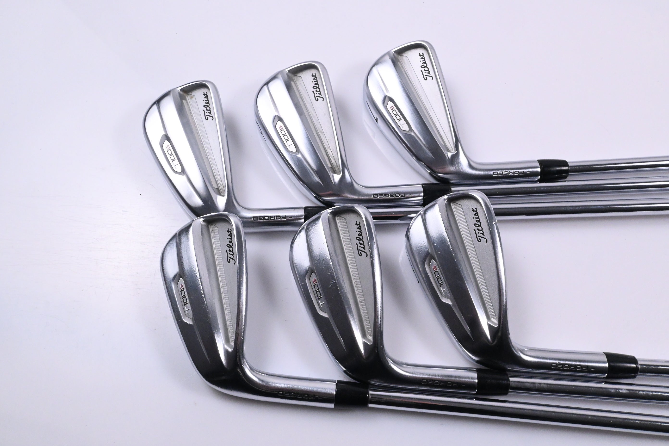 Left Hand Titleist T100.S 2021 Irons / 5-PW / Stiff Flex AMT Black S300 Shafts
