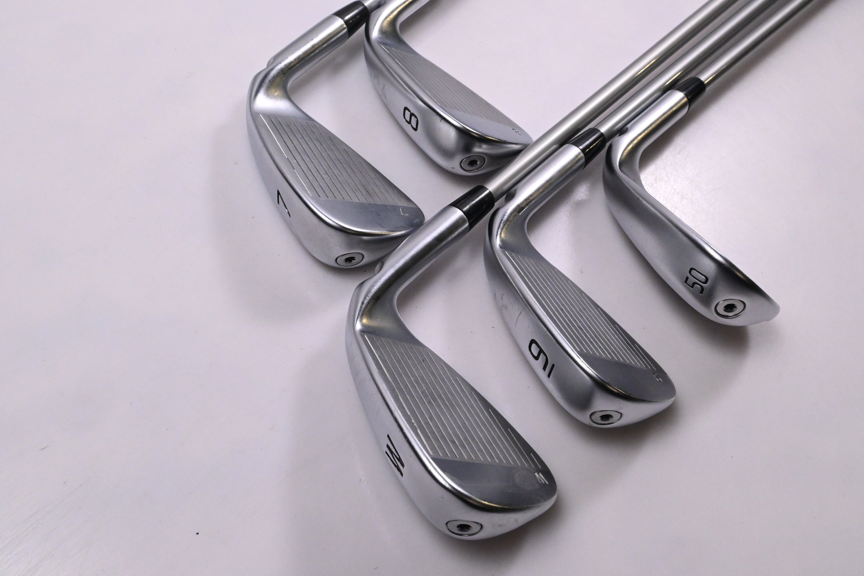Left Hand Ping G430 Irons / 7-PW+50 / Blue Dot / Senior Flex Ping Alta Quick 35
