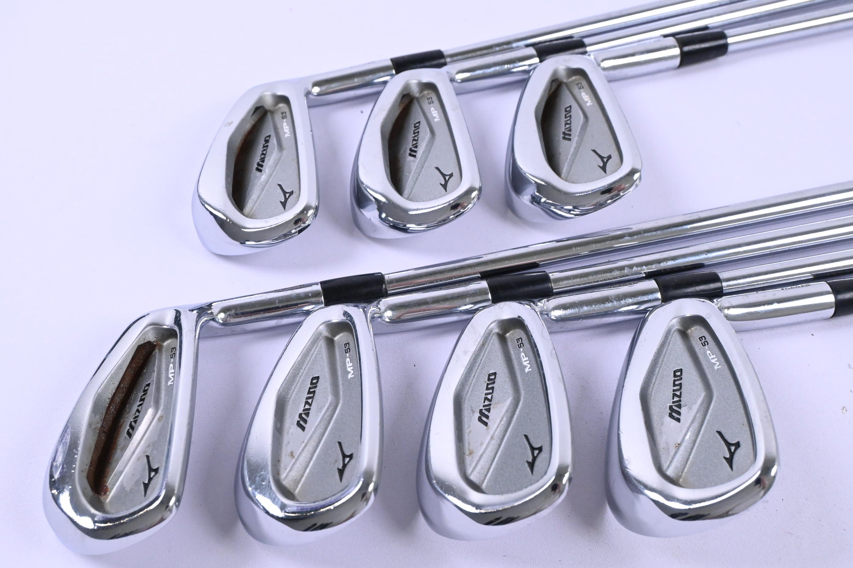 Mizuno MP-53 Irons / 4-PW / Regular Plus Flex Project X Rifle Shafts