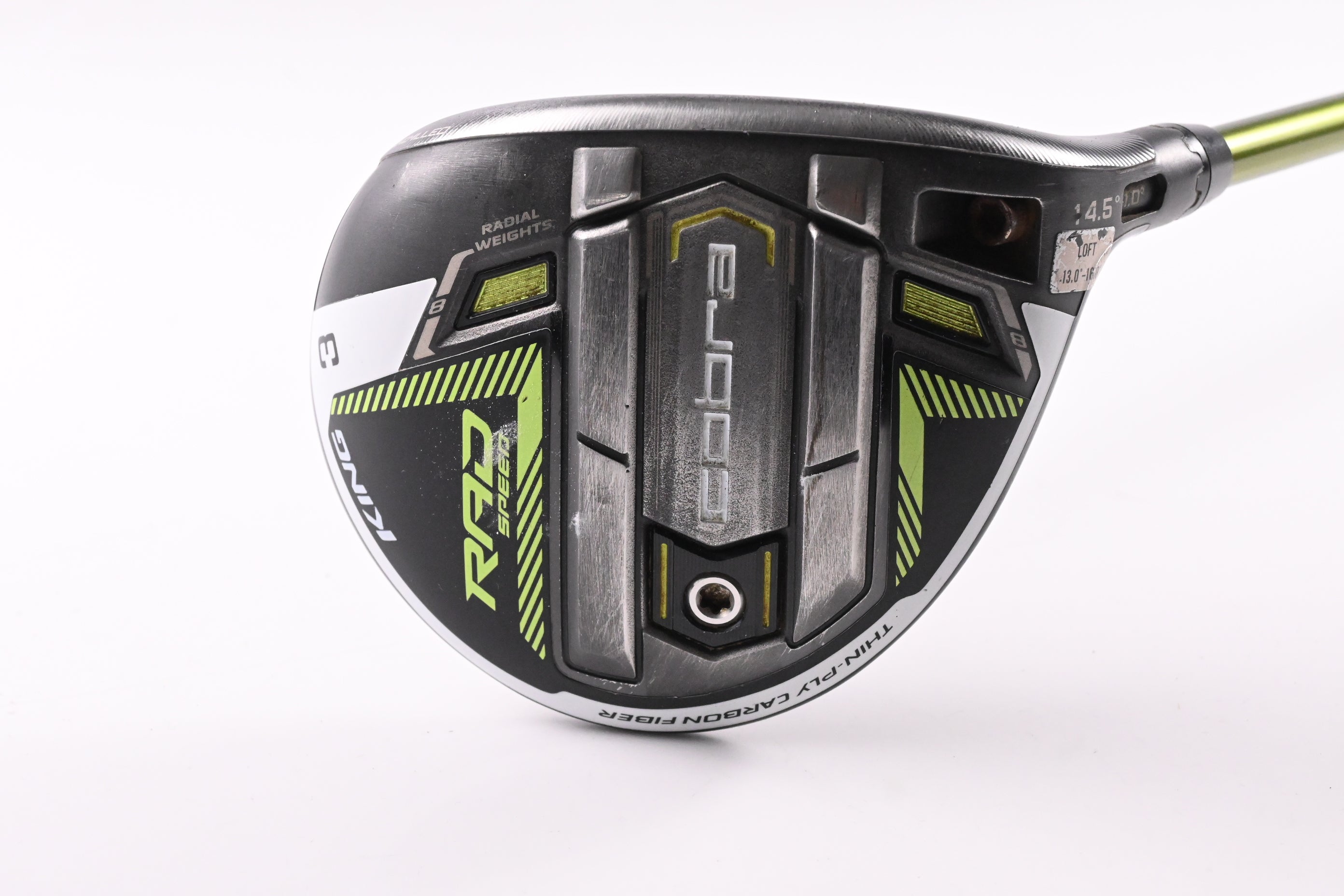 Cobra King Radspeed #3 Wood / 14.5 Degree / Stiff Flex Aldila NVS Green 55 Shaft