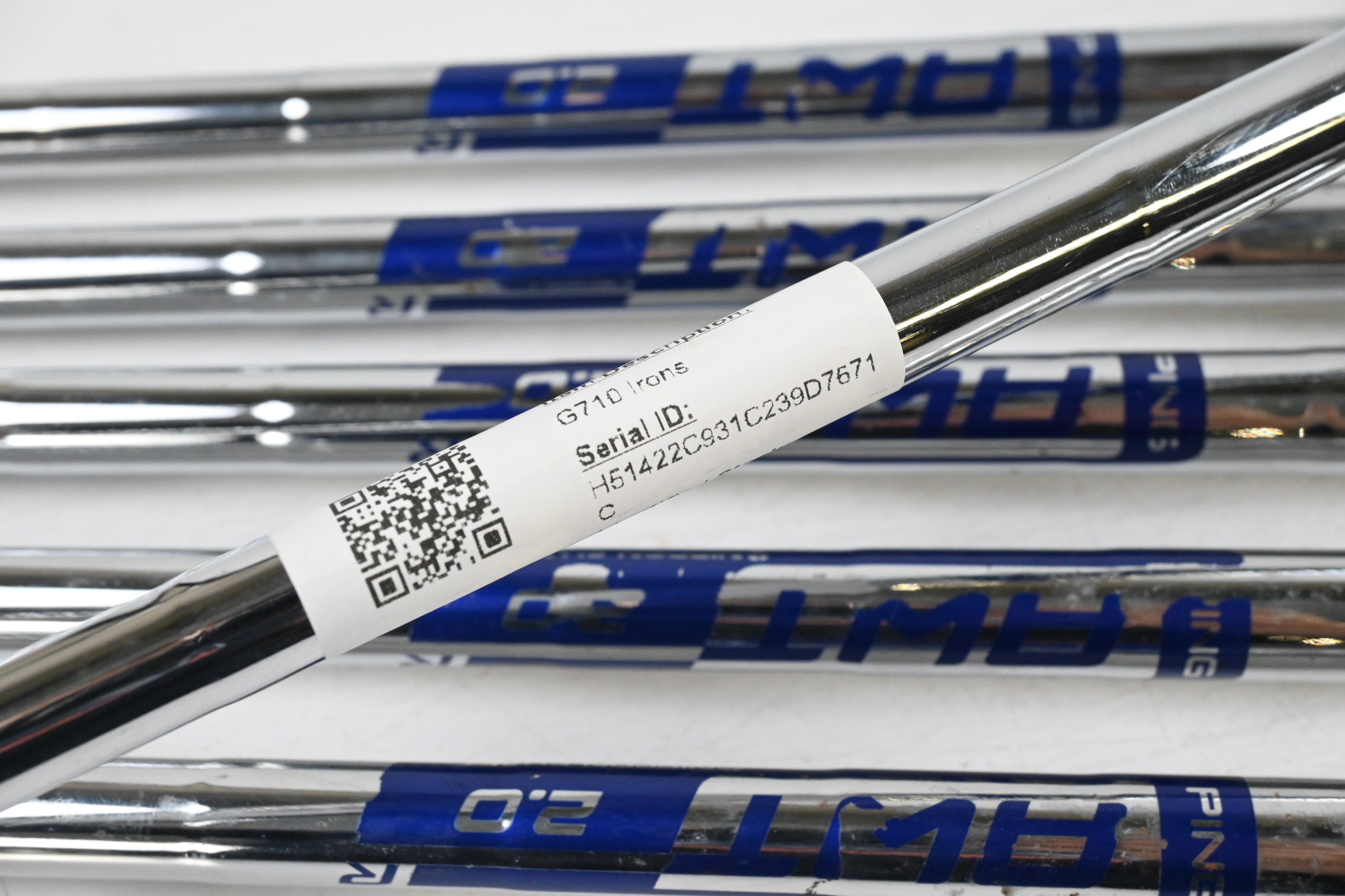 Ping G710 Irons / 5-PW / White Dot / Regular Flex Ping AWT 2.0 Shafts