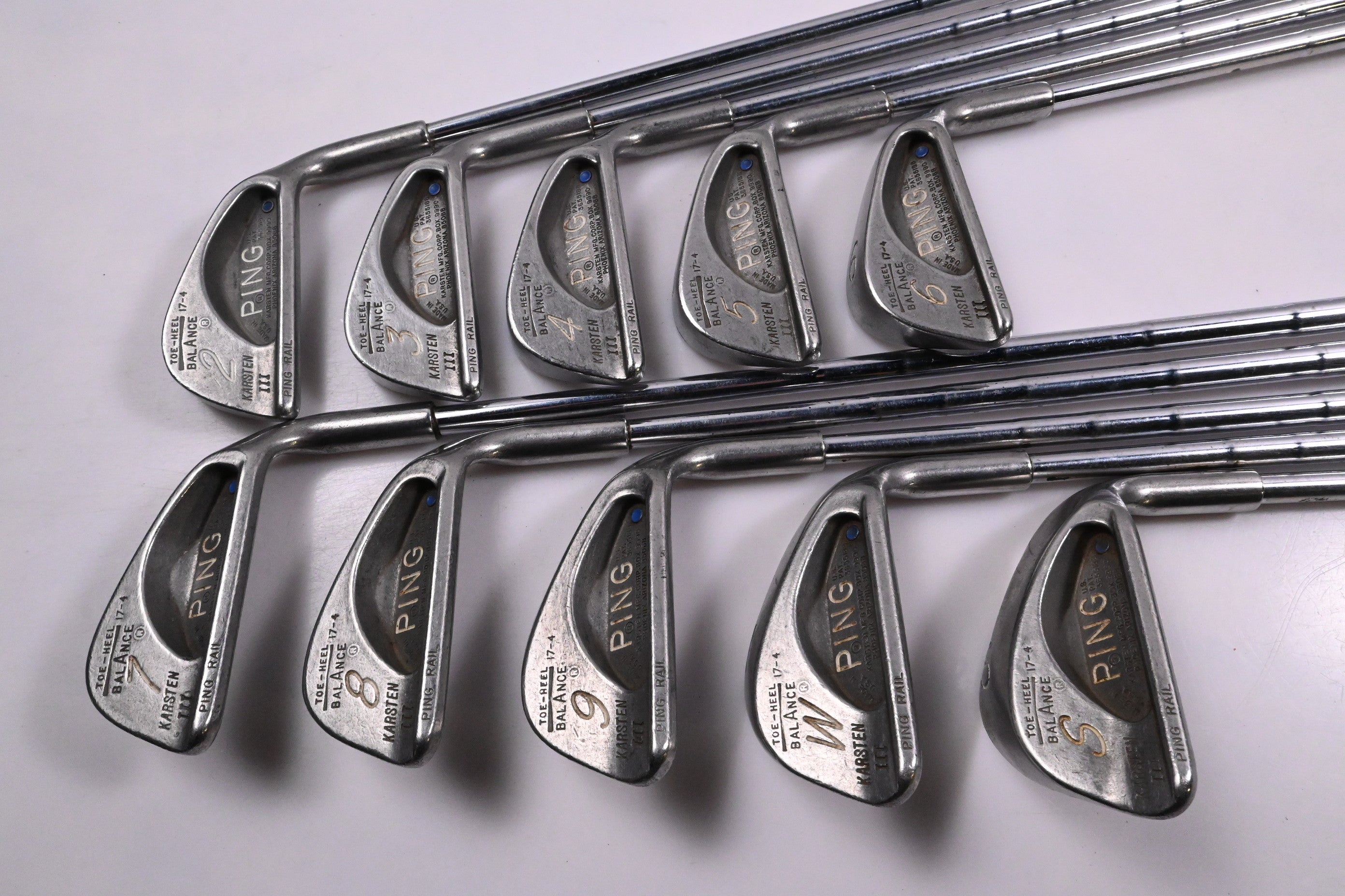 Ping Karsten III Irons / 2-PW+SW / Blue Dot / Stiff Flex Ping ZZ-Lite Shafts