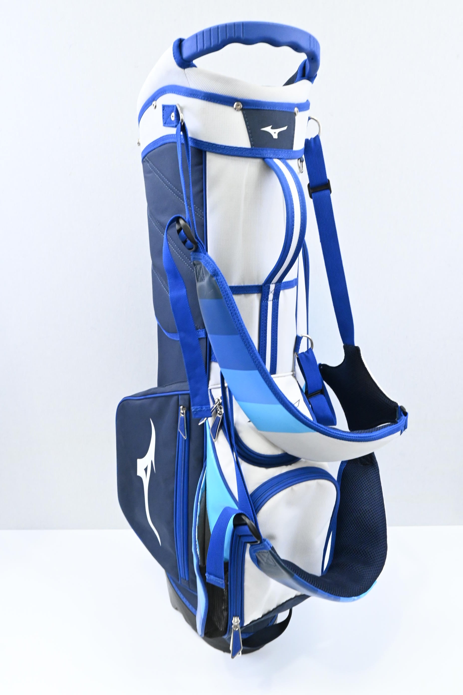 Mizuno Stand Bag / 4-Way / Blue, White