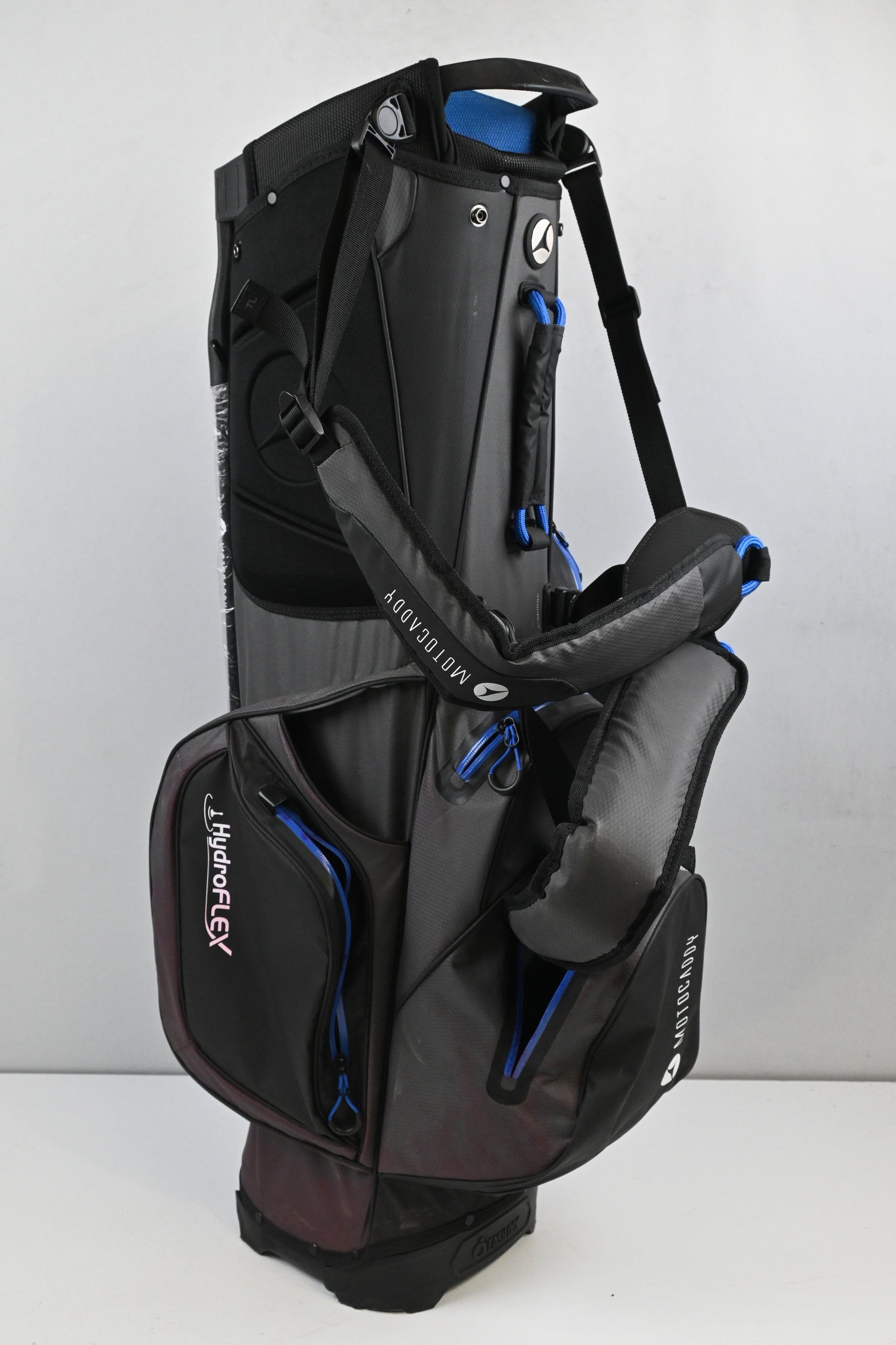 Motocaddy Hydro Flex Stand Bag / 5-Way Divider / Grey, Blue