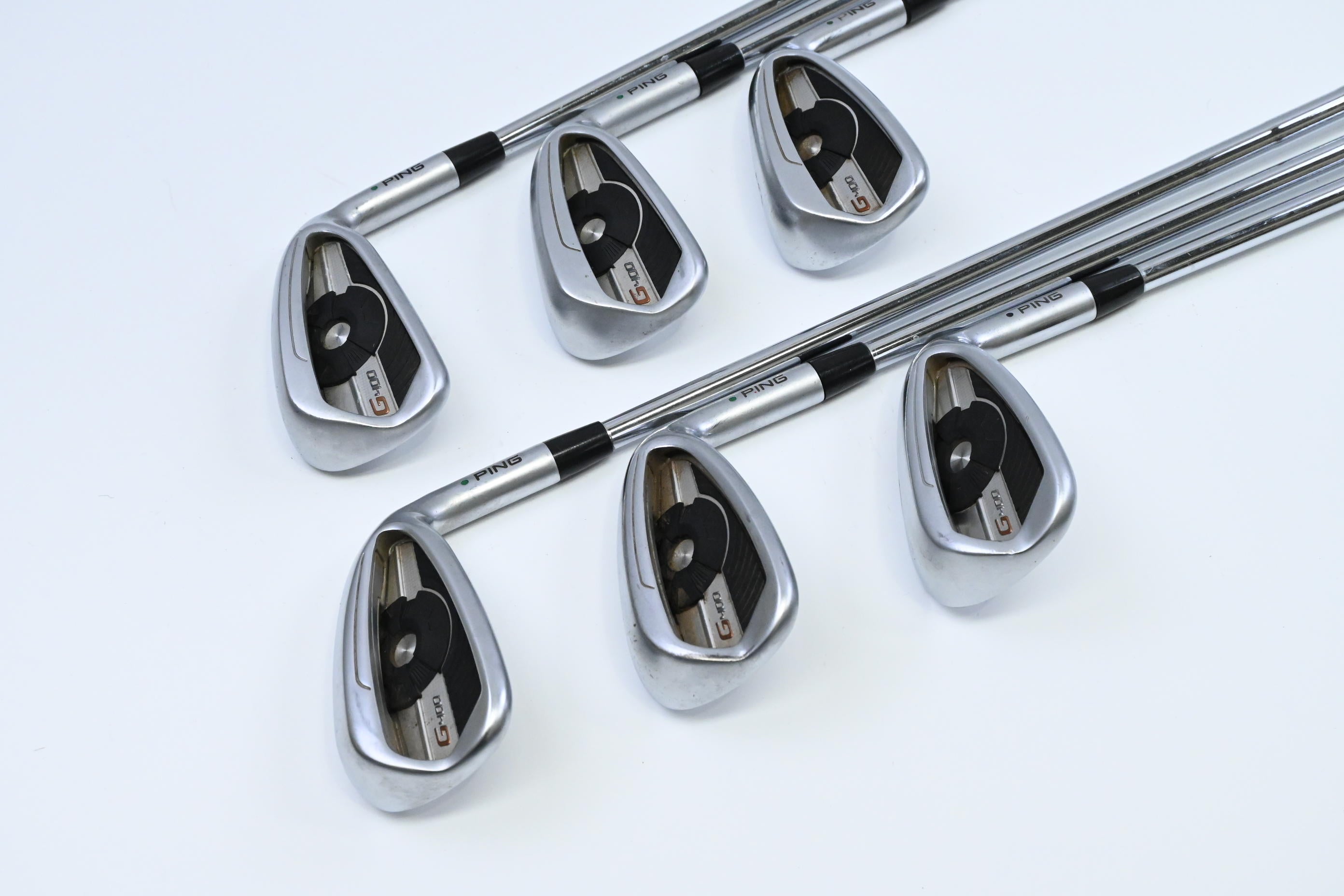 Ping G400 Irons / 6-PW+UW / Green Dot / Regular Flex Ping AWT 2.0 Shaft