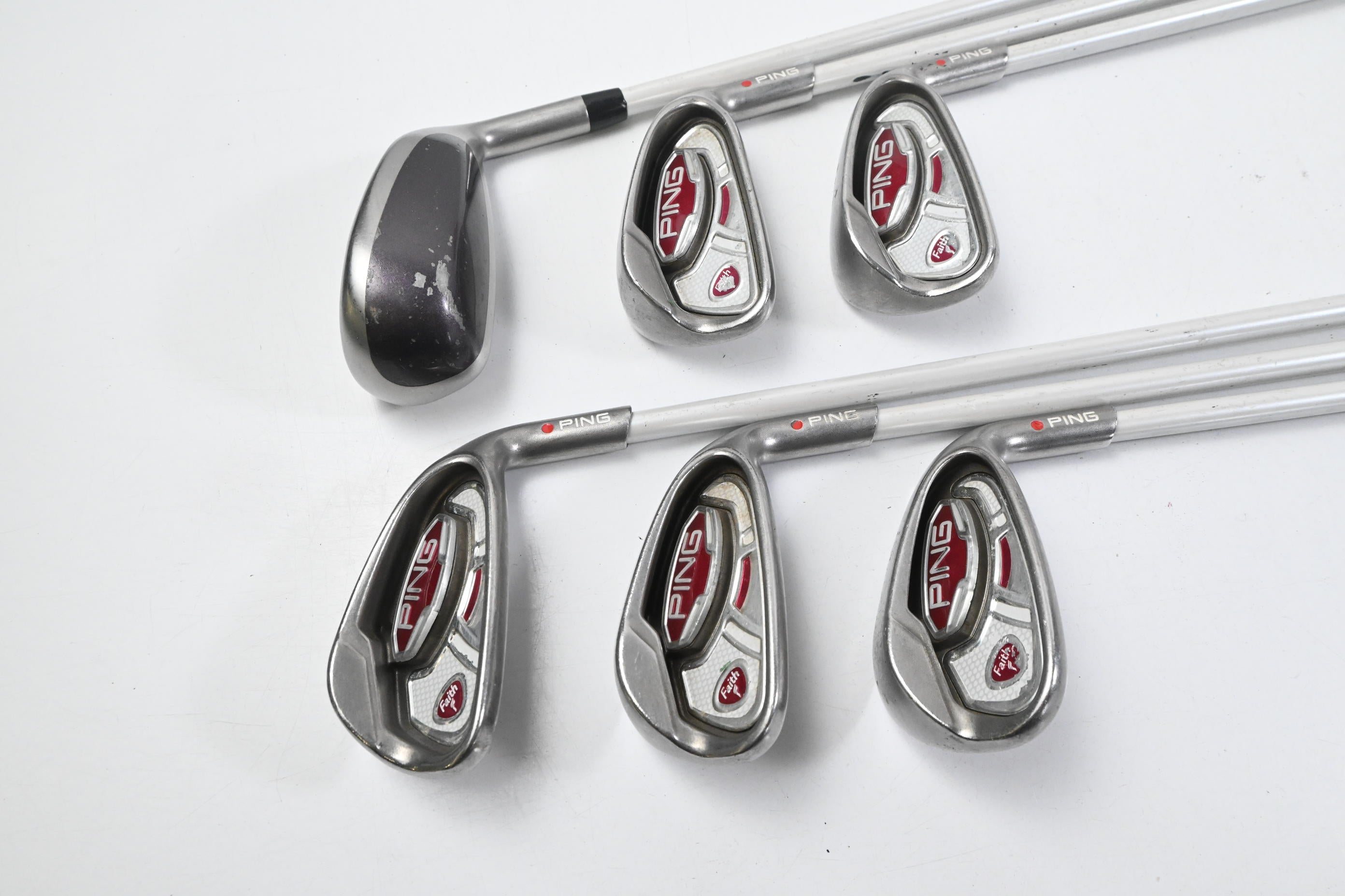 Ladies Ping Faith Hybrid Combo Irons / 5H+7-PW+SW / Red Dot / Ladies Flex Ping