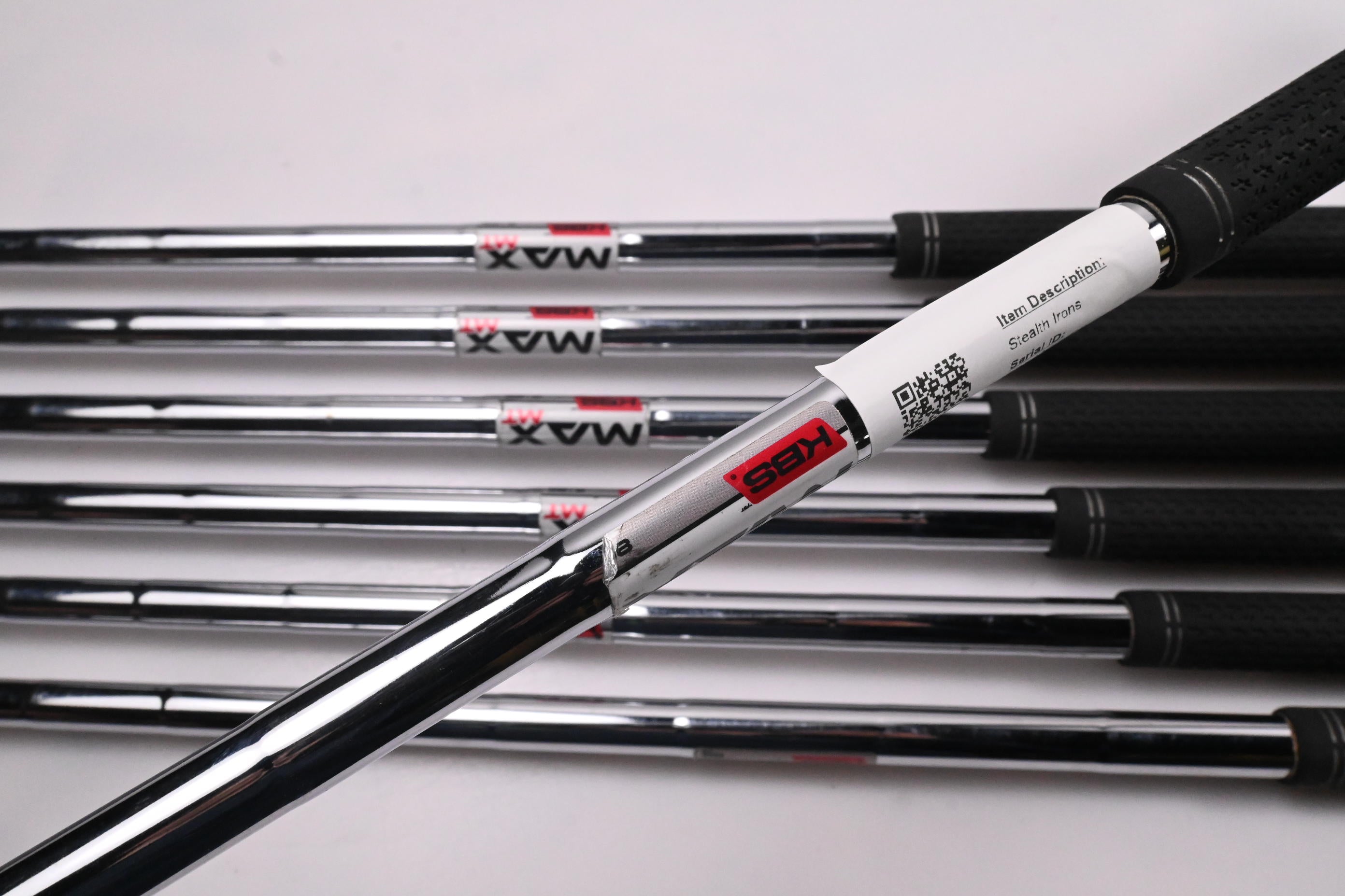 Taylormade Stealth Irons / 5-PW+SW / Stiff Flex KBS MAX 80 Shafts