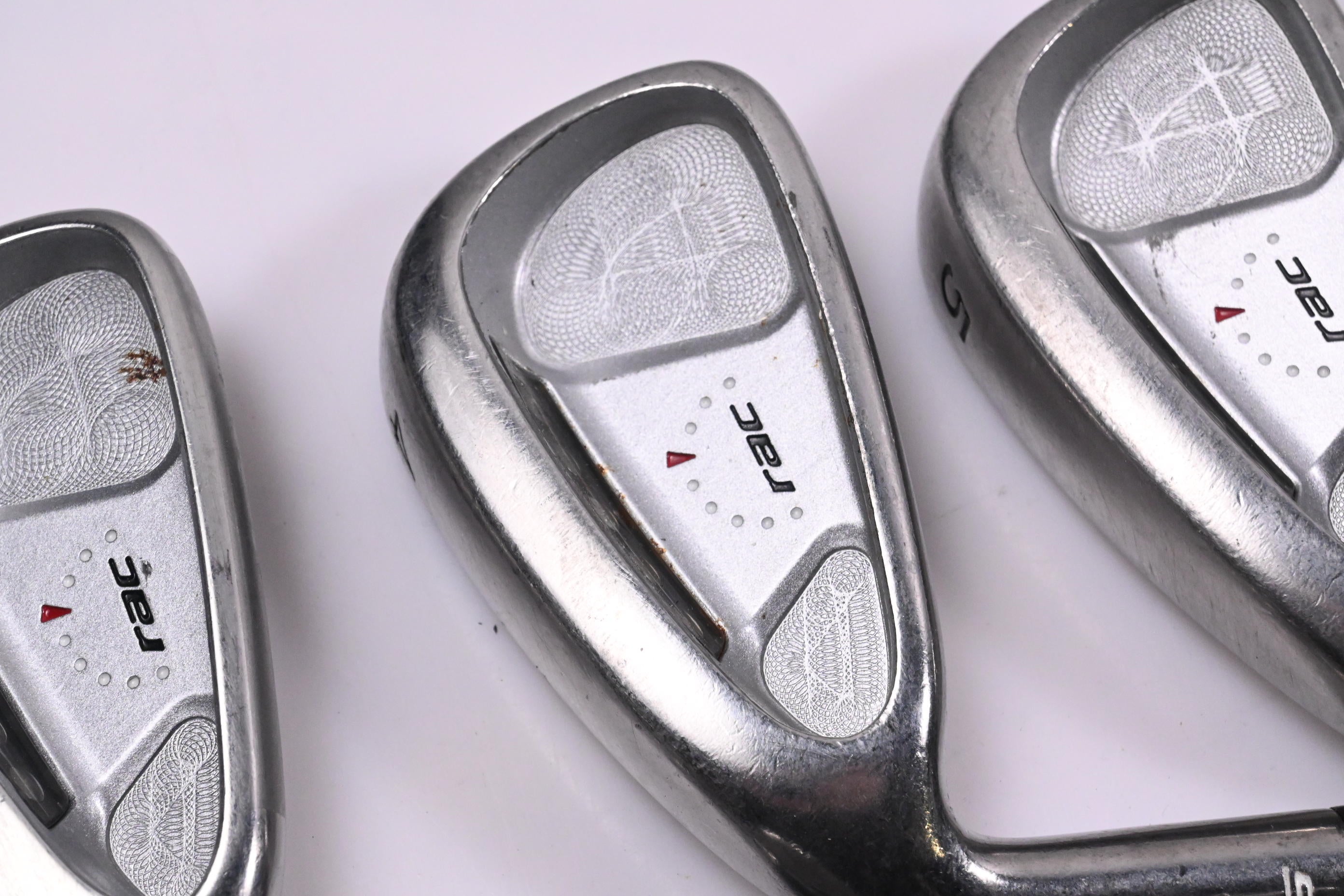 Left Hand Taylormade RAC OS Irons / 3-PW+SW / Stiff Flex Taylormade Shafts