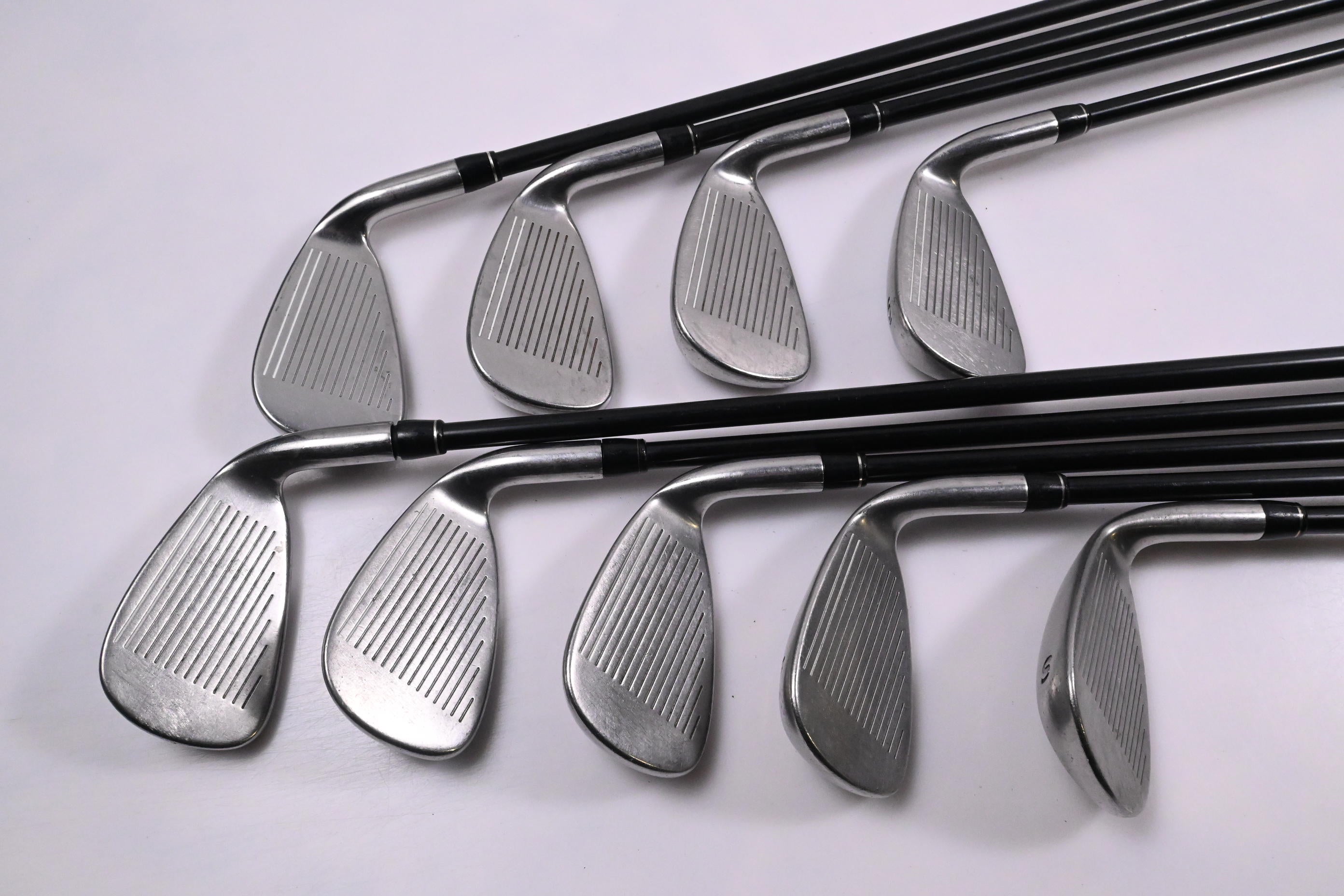 Left Hand Taylormade RAC OS Irons / 3-PW+SW / Stiff Flex Taylormade Shafts