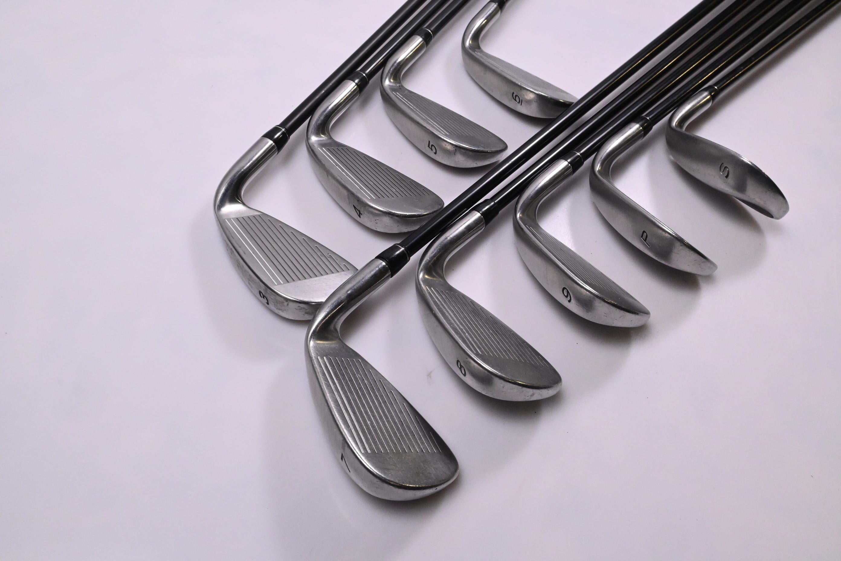 Left Hand Taylormade RAC OS Irons / 3-PW+SW / Stiff Flex Taylormade Shafts