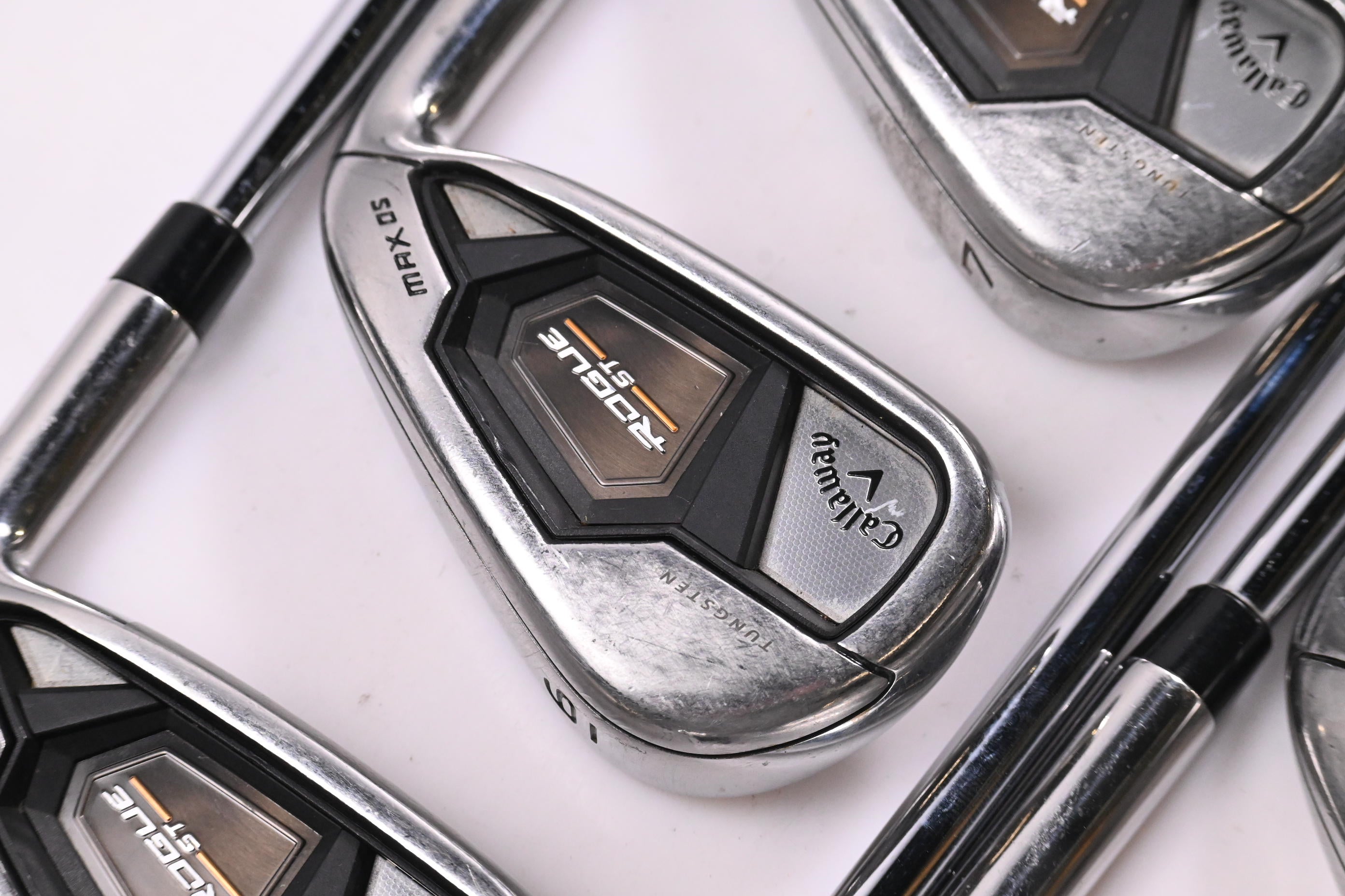 Callaway Rogue ST Max OS Irons / 5-PW+AW+GW+SW / Stiff Flex Elevate MPH 85