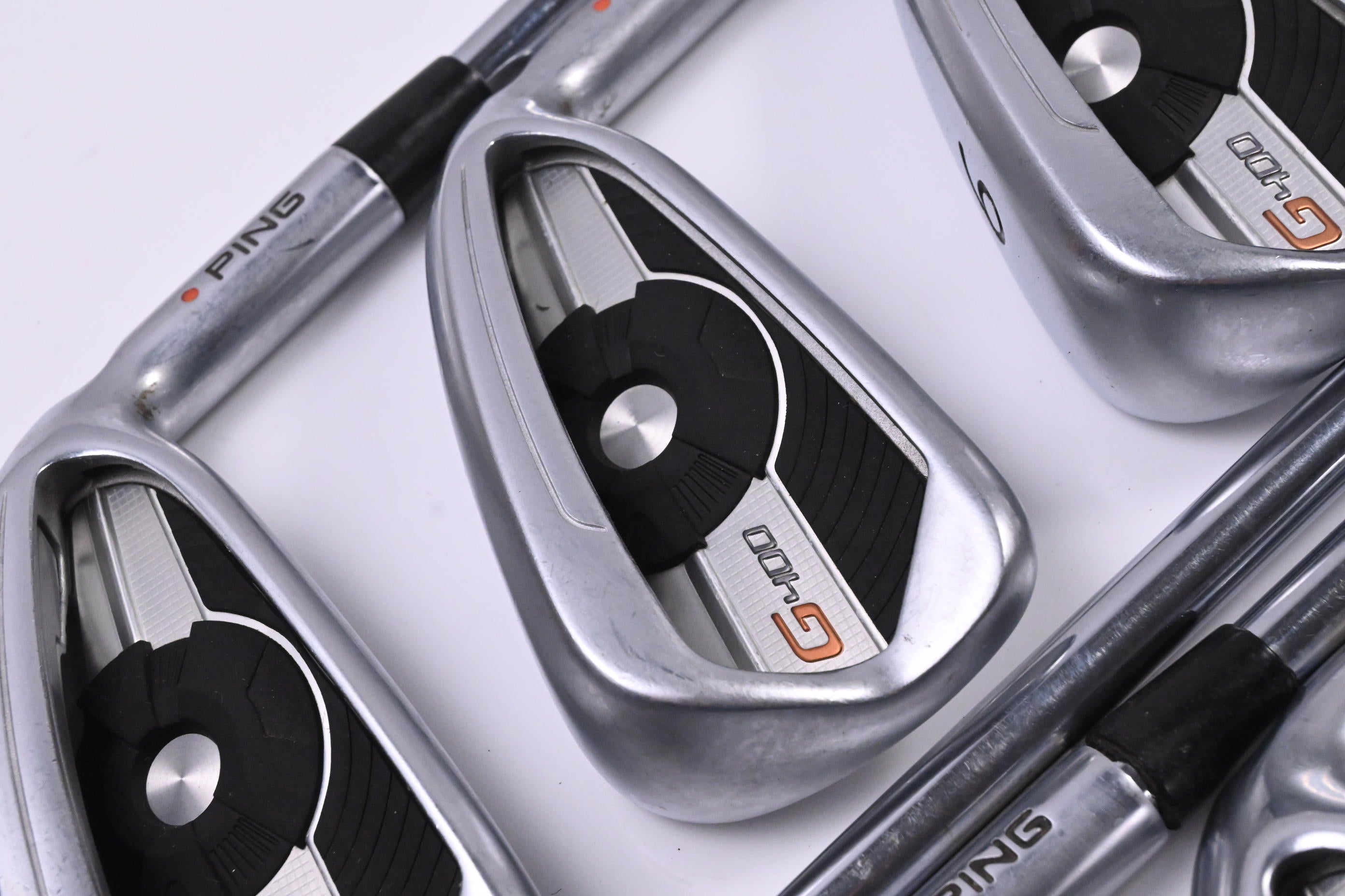 Ping G400 Irons / 4-PW / Orange Dot / Regular Flex Ping AWT 2.0 Shafts