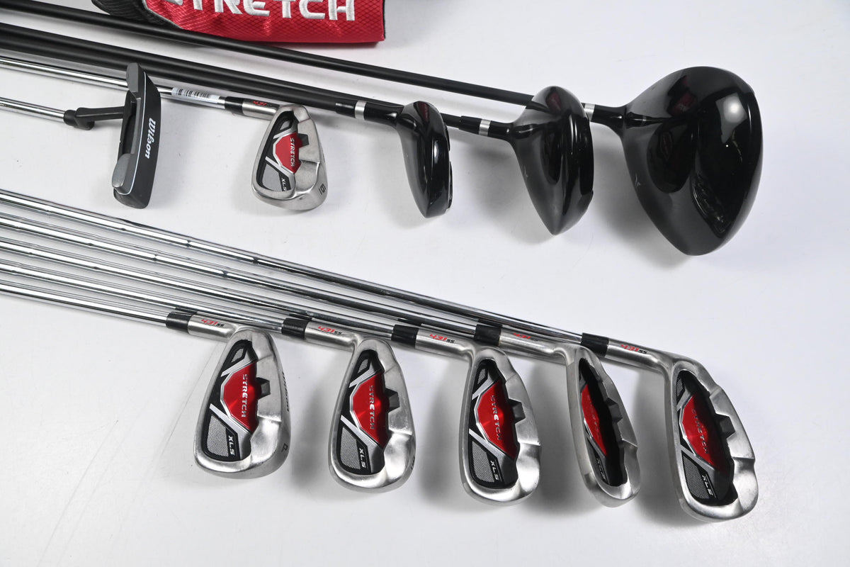 Left Hand Wilson Stretch Package Set / Woods, Irons, Putter, Bag