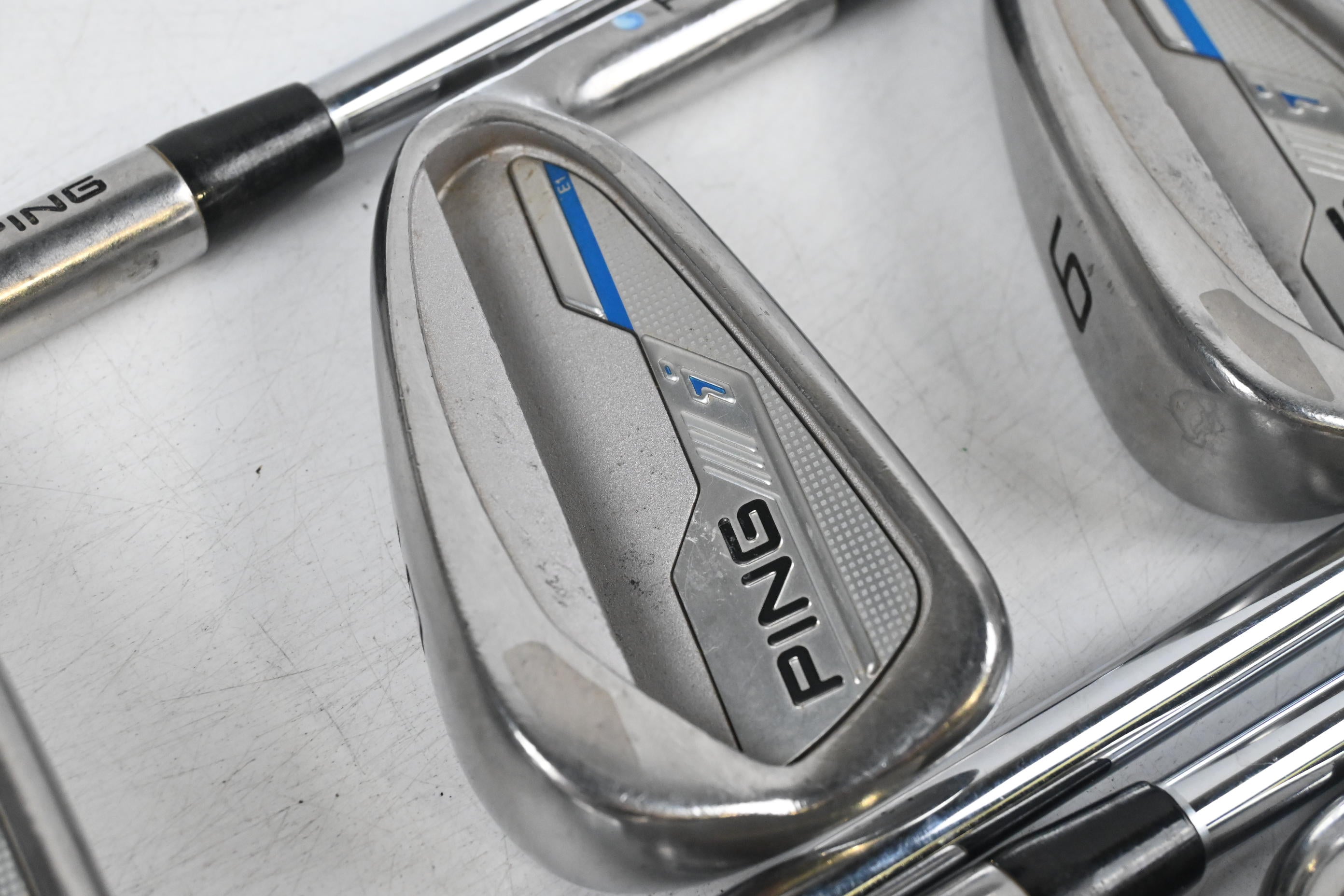 Ping i-Series E1 Irons / 4-PW / Blue Dot / Stiff Flex Ping CFS Distance Shafts