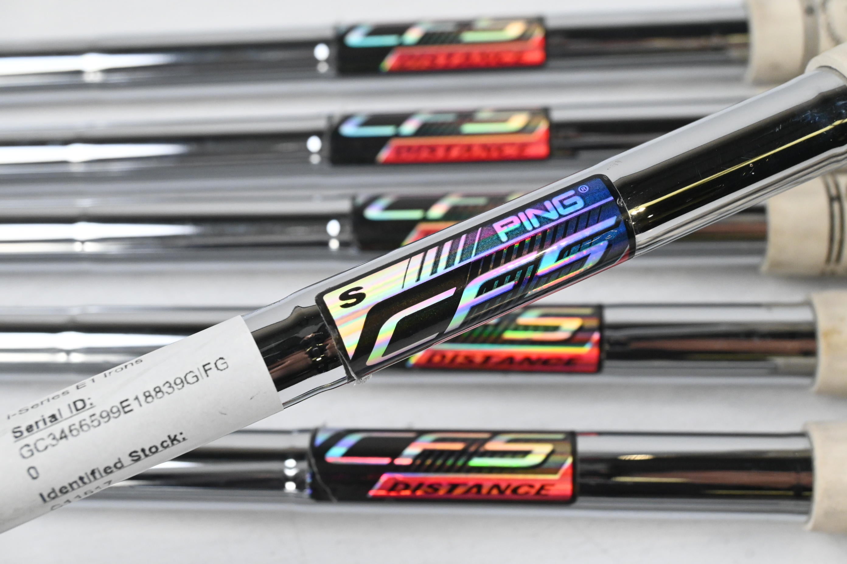Ping i-Series E1 Irons / 4-PW / Blue Dot / Stiff Flex Ping CFS Distance Shafts