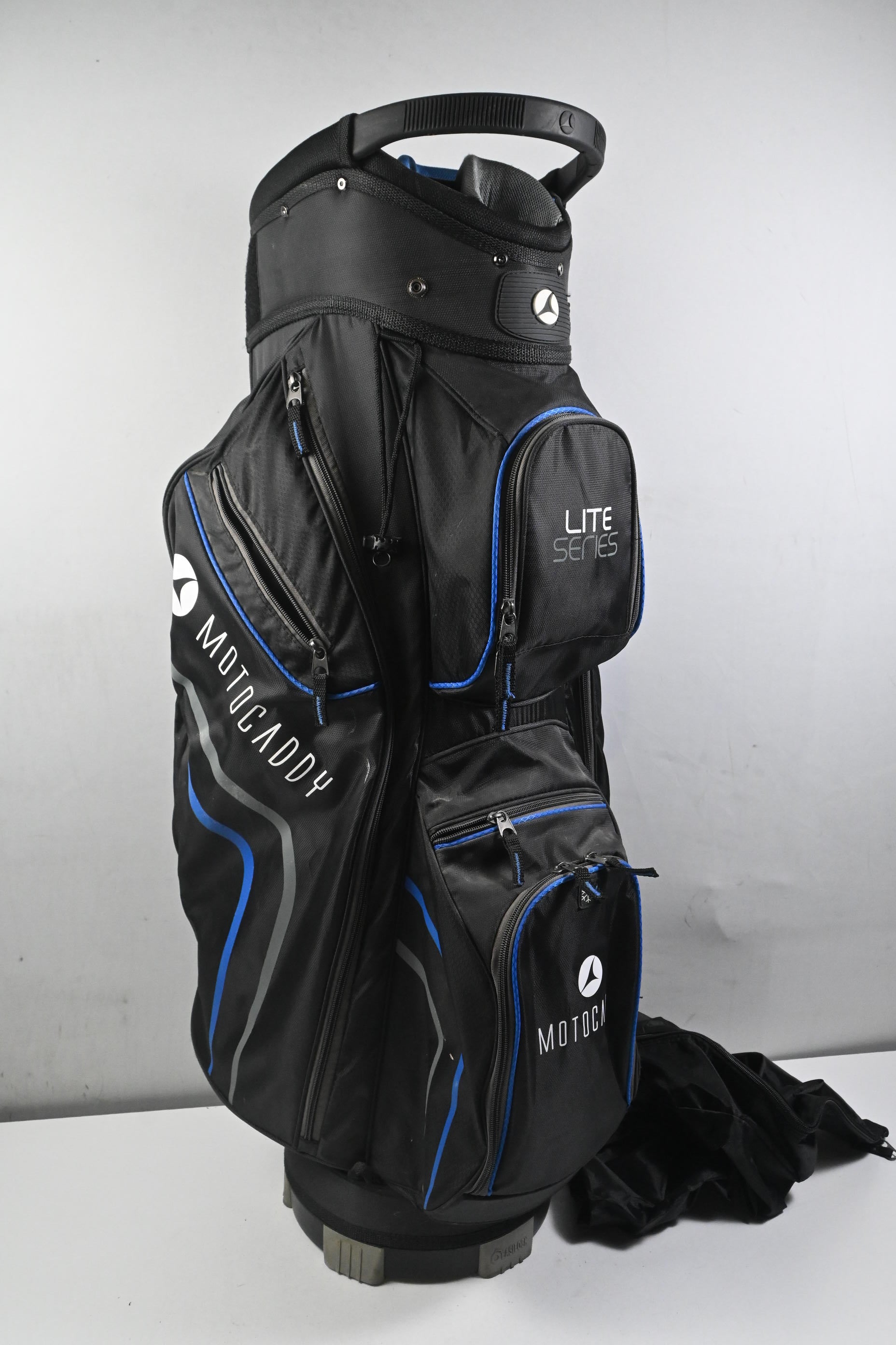 Motocaddy Lite Series Cart Bag / 14-Way Divider / Black, Blue & White