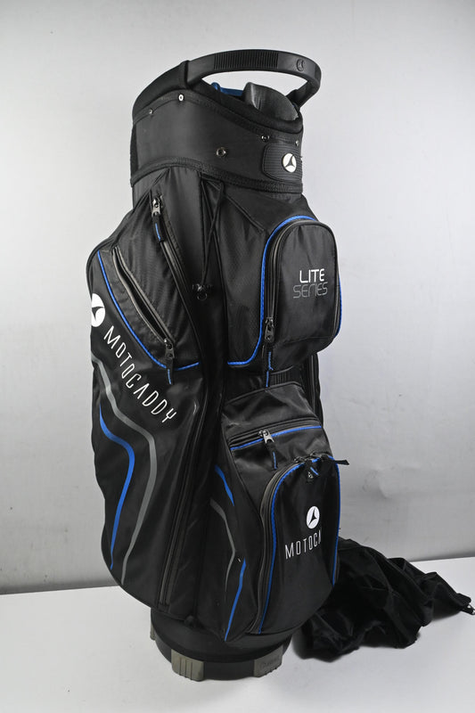 Motocaddy Lite Series Cart Bag / 14-Way Divider / Black, Blue & White