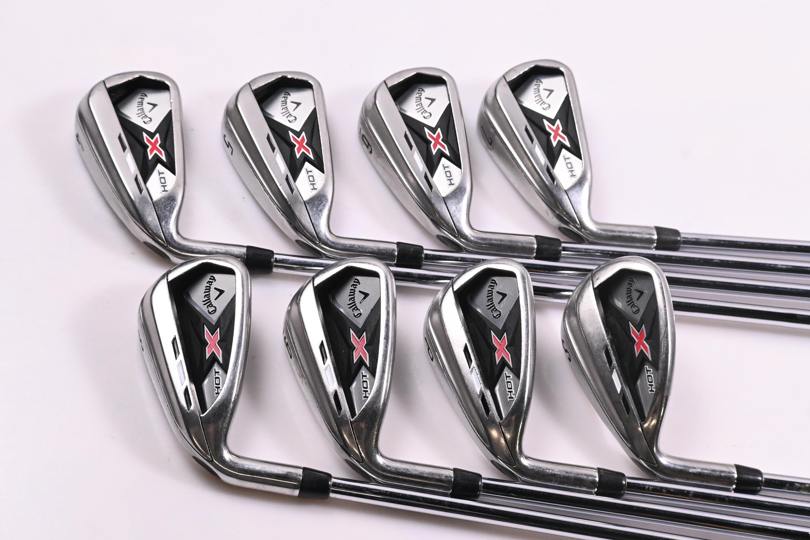 Left Hand Callaway X Hot Irons / 4-PW+SW / Regular Flex SpeedStep 85 Shafts