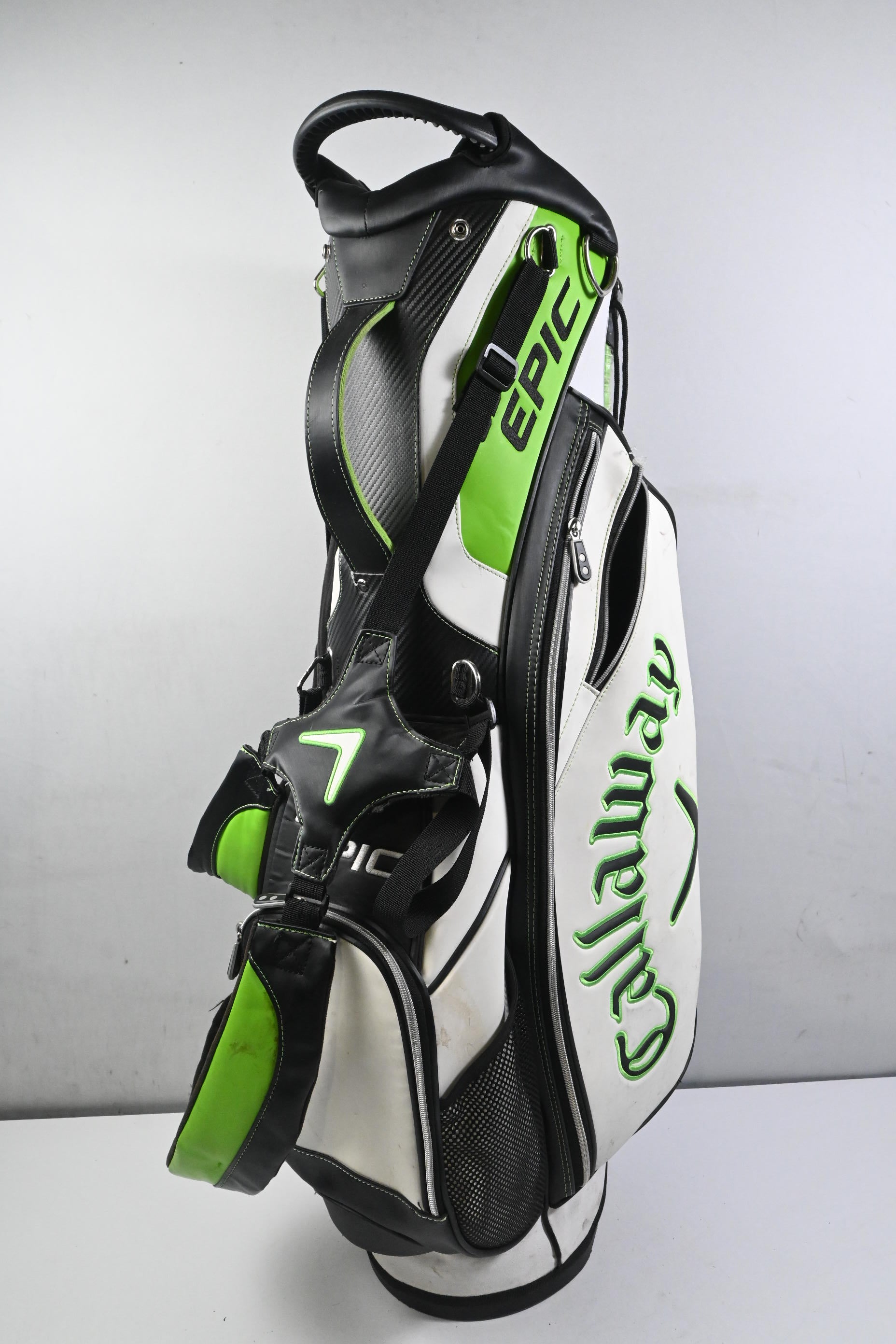 Callaway Epic Stand Bag / 4-Way Divider / Black, White & Green