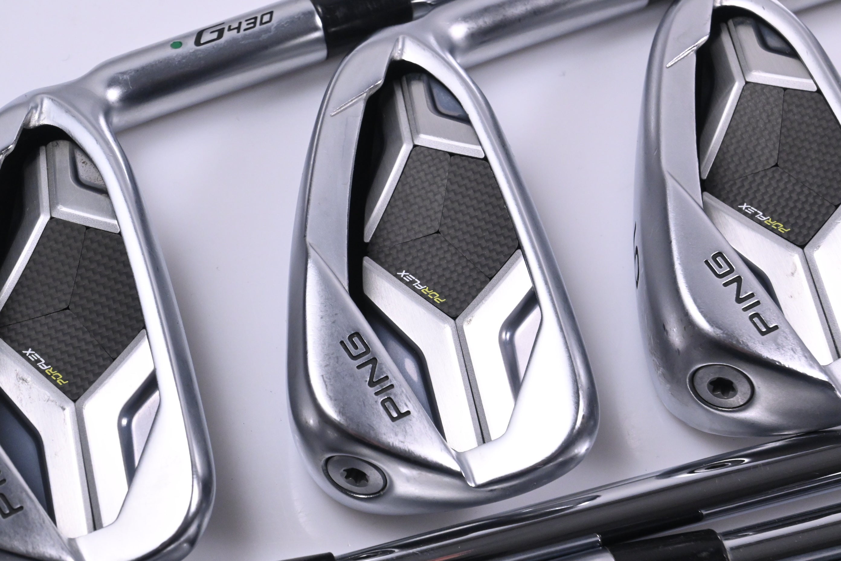 Ping G430 Irons / 4-PW / Green Dot / Stiff Flex Dynamic Gold 105 S300 Shafts