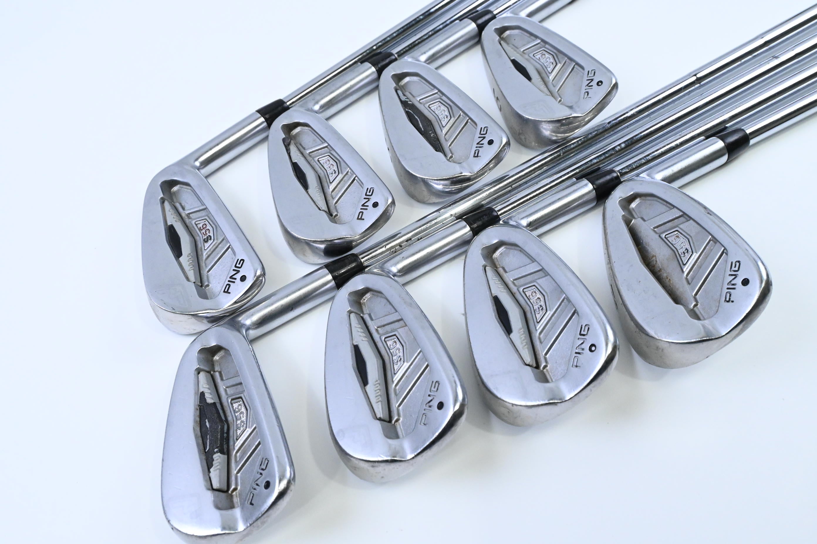 Ping S56 Irons / 3-PW / Black Dot / Stiff Flex Dynamic Gold Shafts