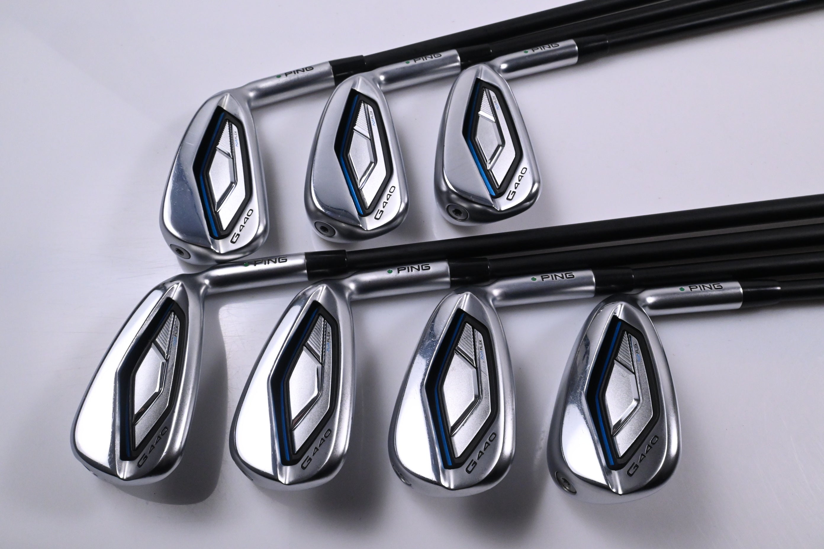 Ping G440 Irons / 5-PW+52° / Green Dot / Regular Flex Ping ALTA CB Blue AWT