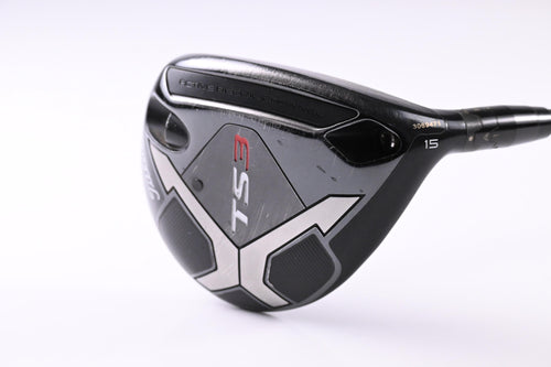 Titleist TS3 #3 Wood / 15 Degree / Stiff Flex HZRDUS Smoke Black 70 Shaft