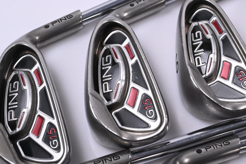 Ping G15 Irons / 4-PW+SW / Black Dot / Stiff Flex Steel Shaft