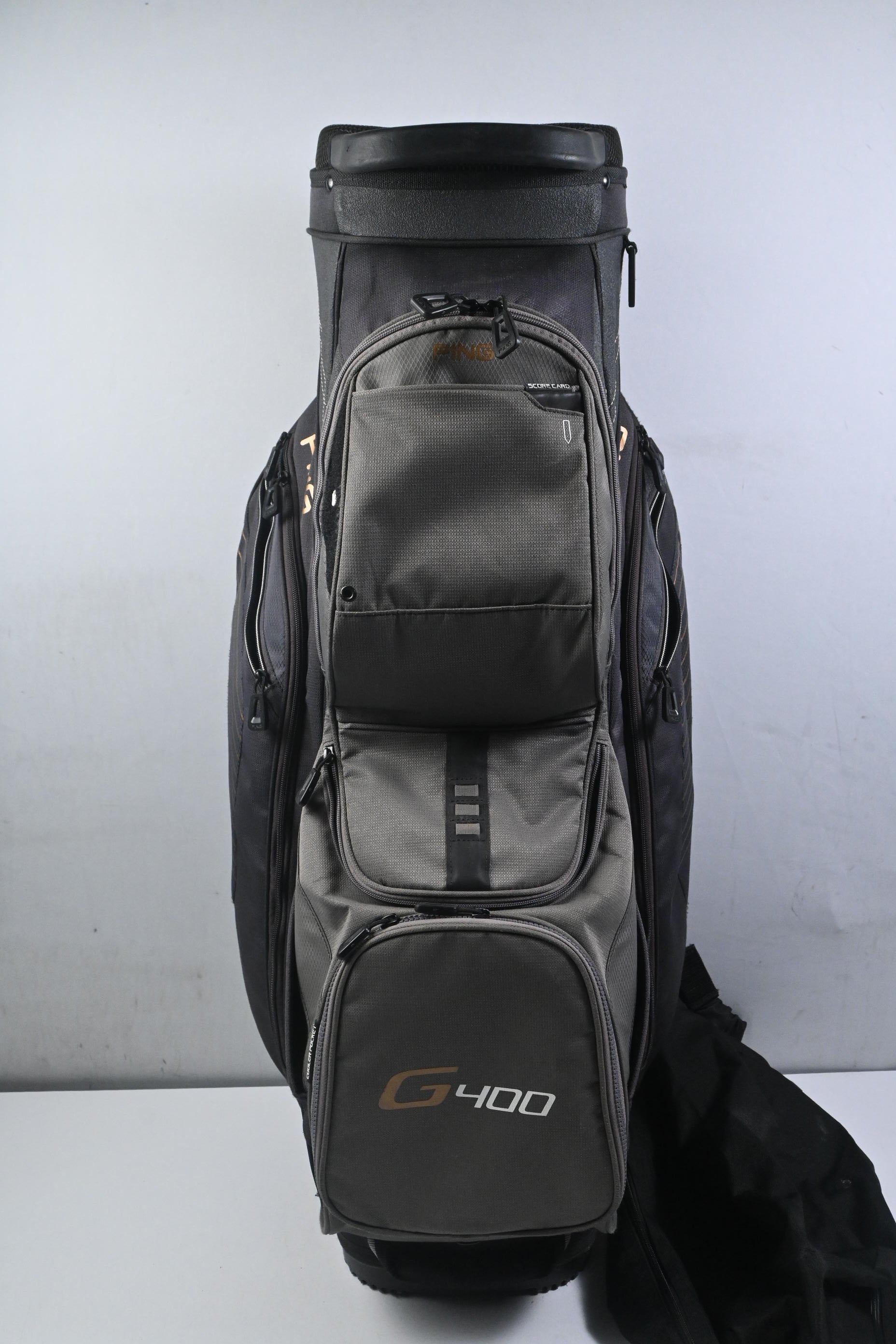 Ping Cart G400 Bag / 14-Way Divider / Grey, Black & Gold