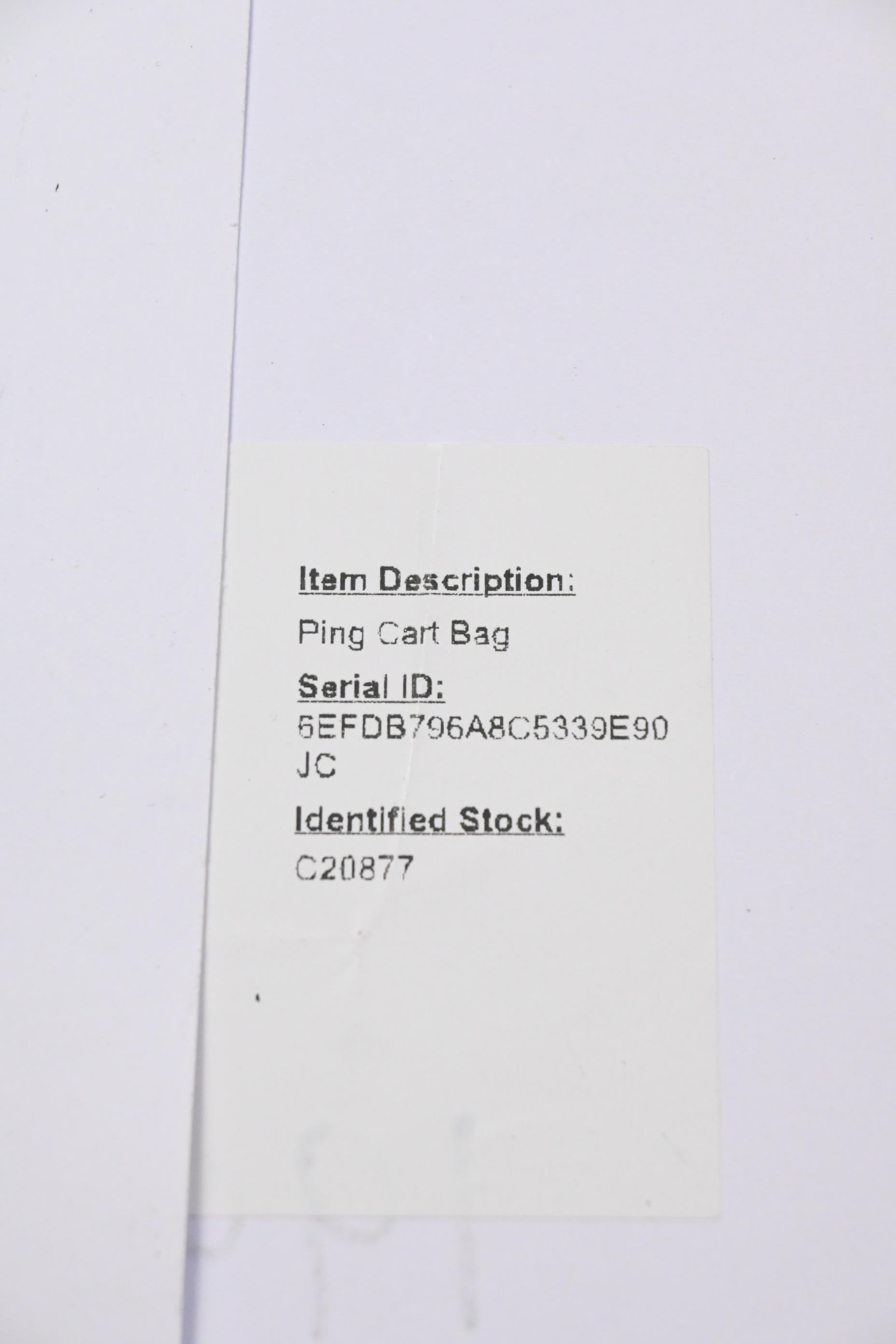 Ping DLX Cart Bag / 15-Way Divider / White & Black
