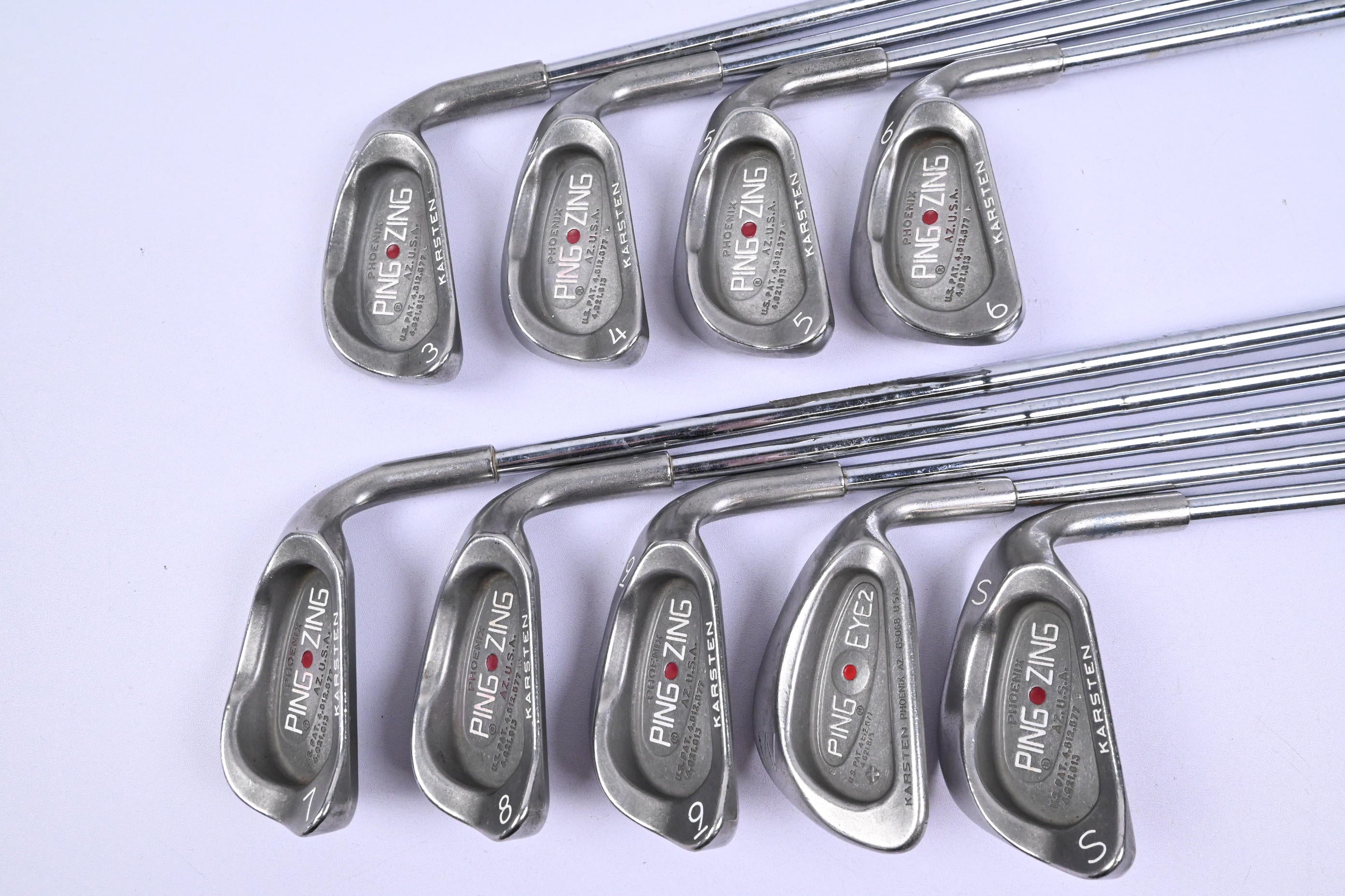 Ping Zing/Ping Eye 2 Combo Irons / 3-PW+SW / Red Dot / Stiff Flex Ping KT-M