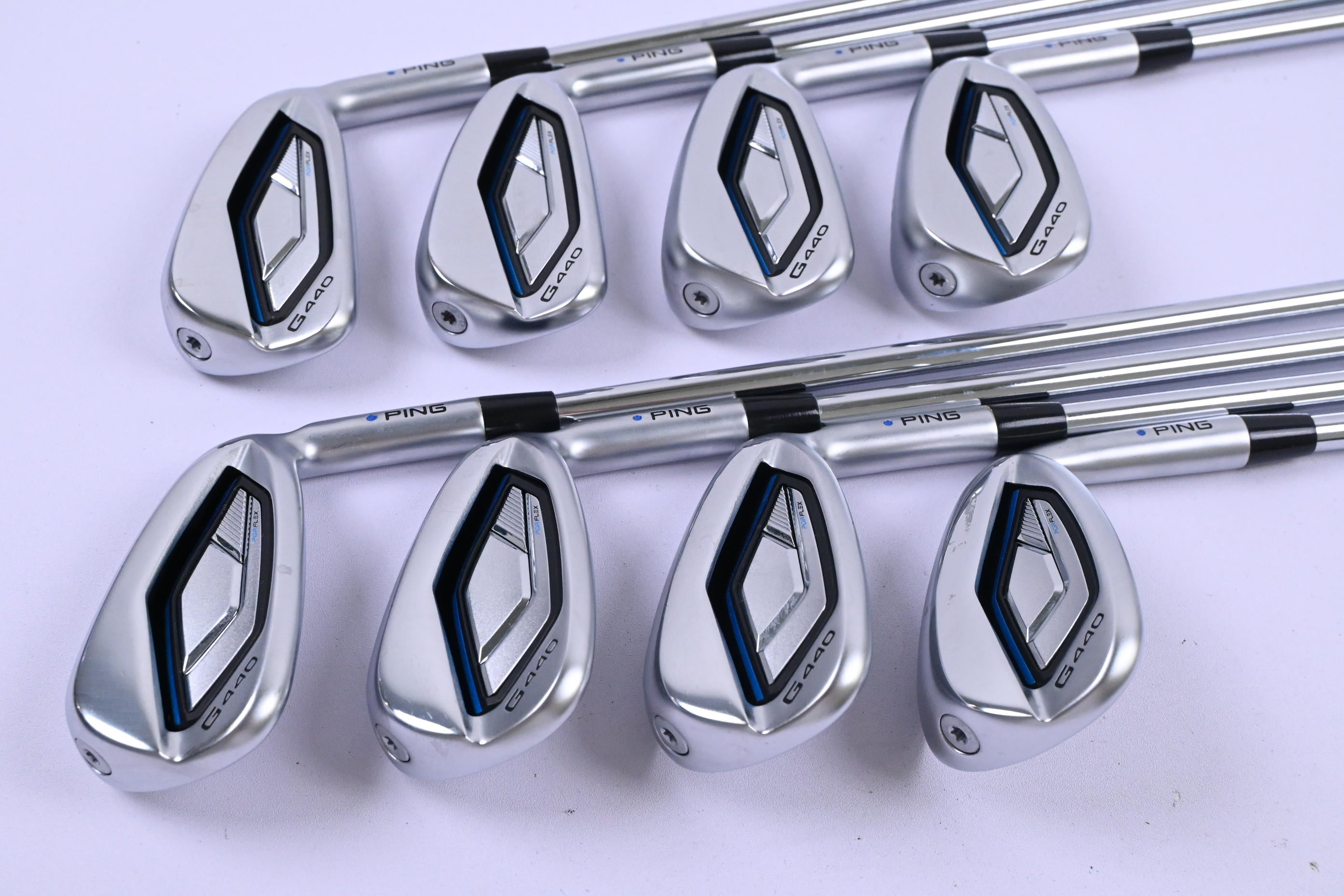 Ping G440 Irons / 5-PW+GW+56* / Blue Dot / Regular Flex Ping AWT 3.0