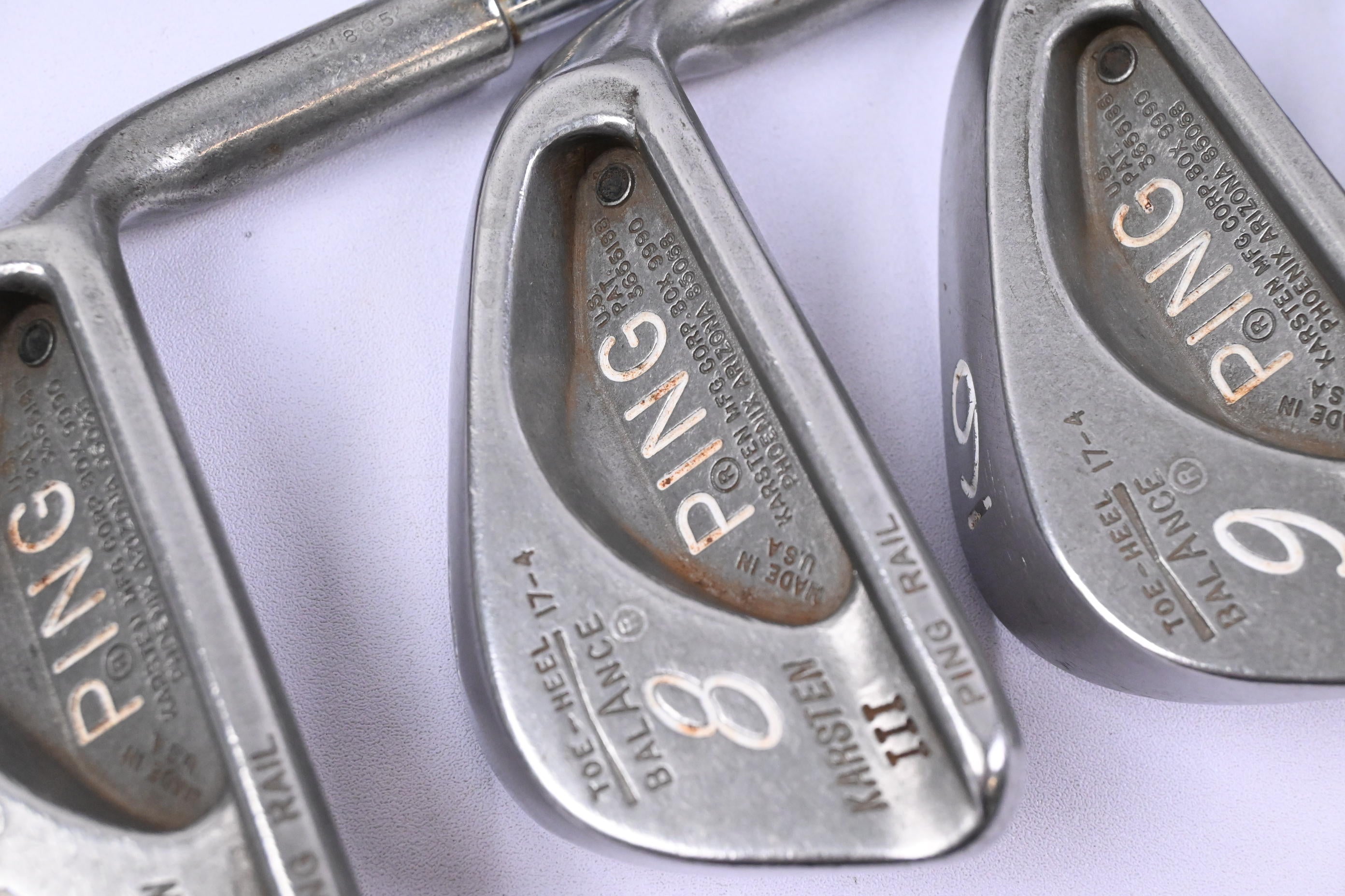 Ping Karsten III Irons / 3-PW+SW / Black Dot / Stiff Flex Ping Karsten Shafts