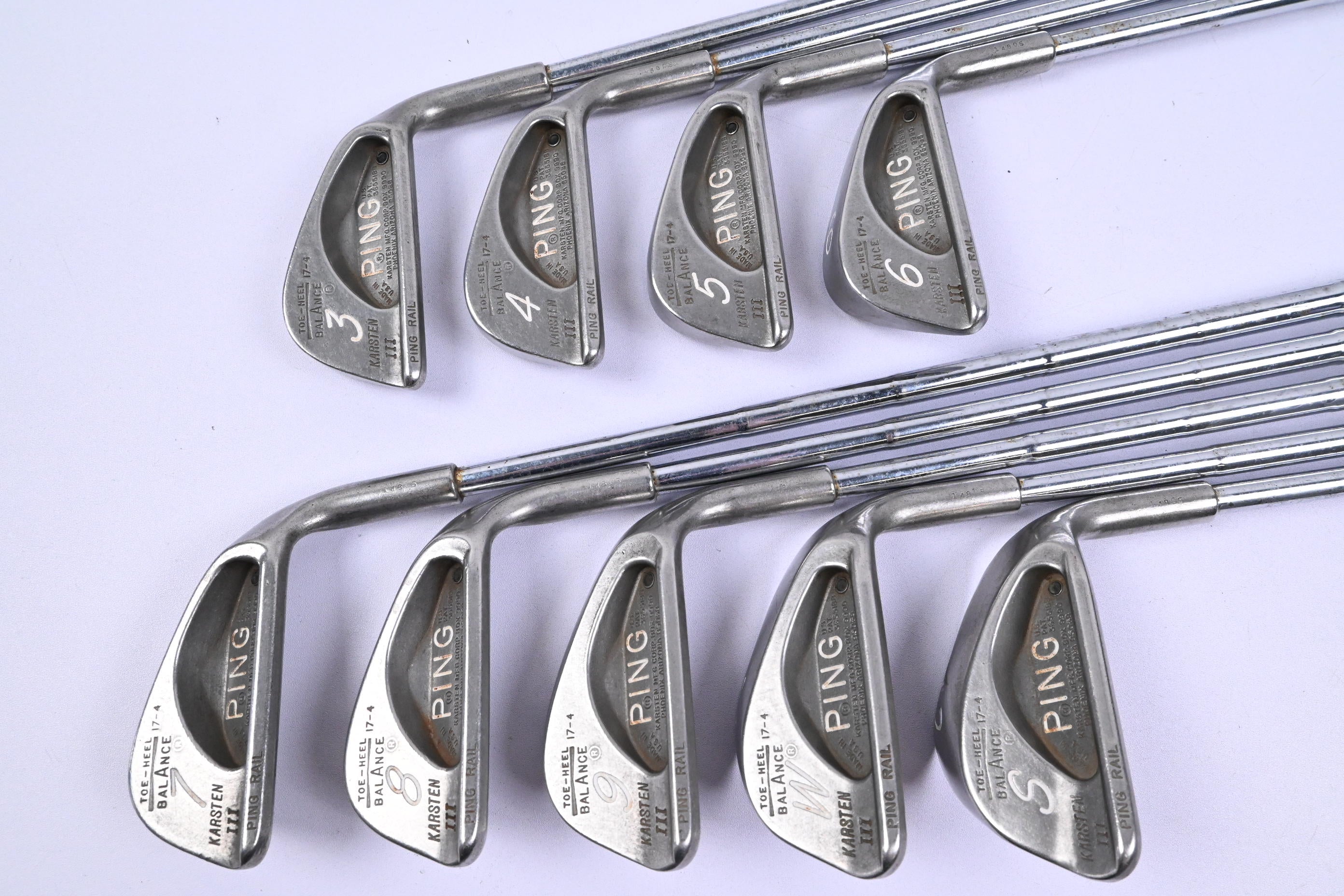 Ping Karsten III Irons / 3-PW+SW / Black Dot / Stiff Flex Ping Karsten Shafts