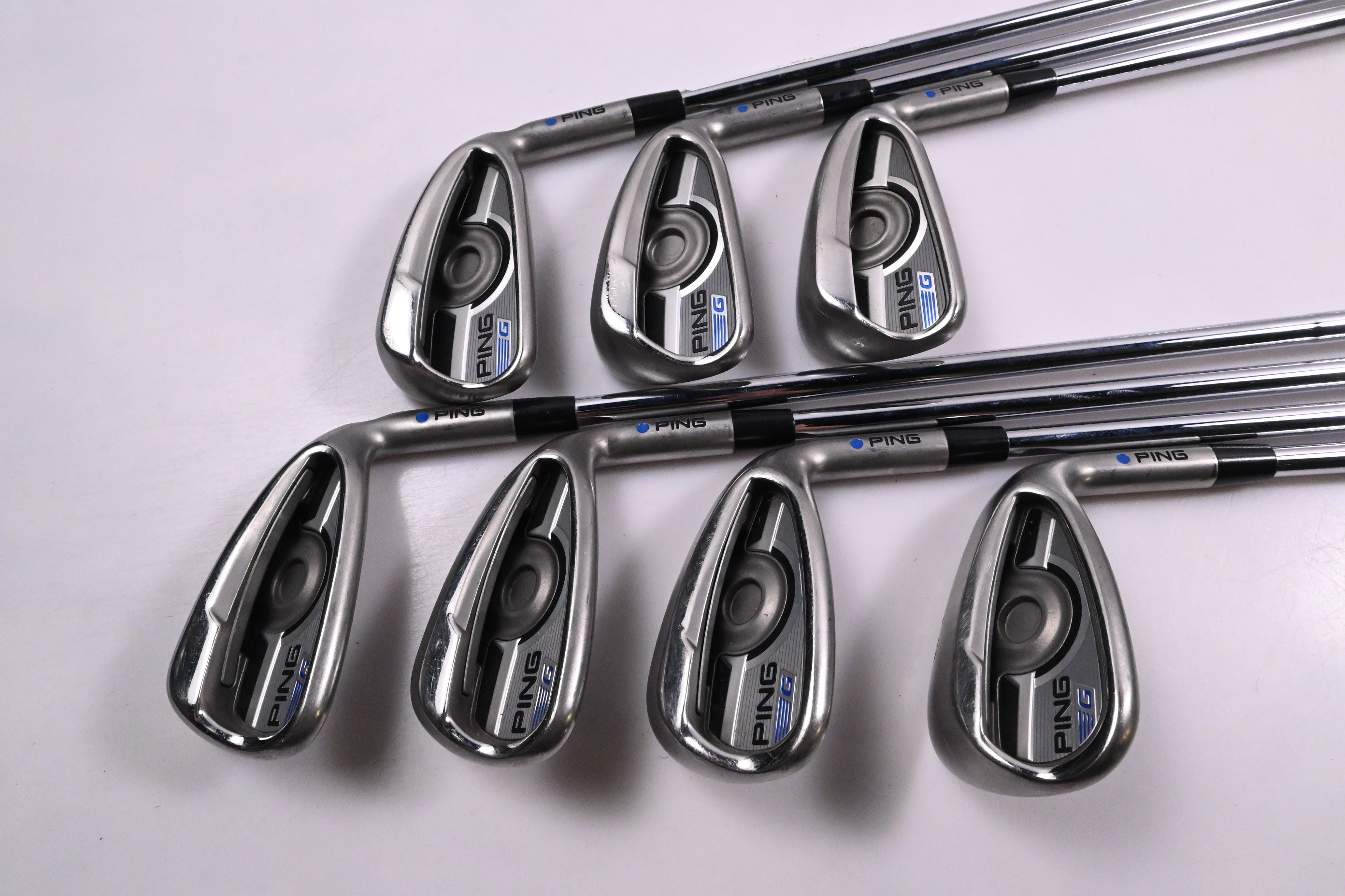 Ping G Series Irons / 5-PW+SW / Blue Dot / Regular Flex Ping AWT 2.0 Shafts