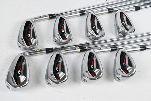 Ping G410 Irons / 4-PW+SW / Green Dot / Regular Flex Ping AWT 2.0 Steel Shafts