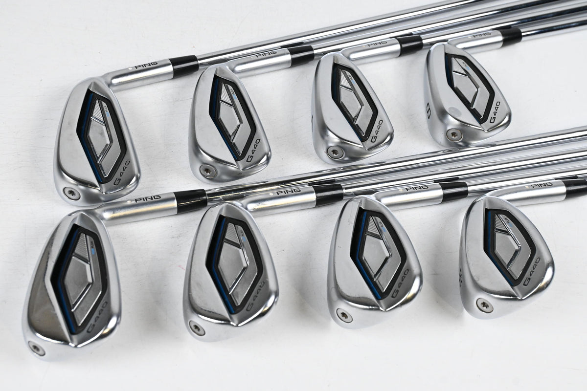 Ping G440 Irons / 5-PW+GW+SW / White Dot / Regular Flex Ping AWT 3.0 Shafts