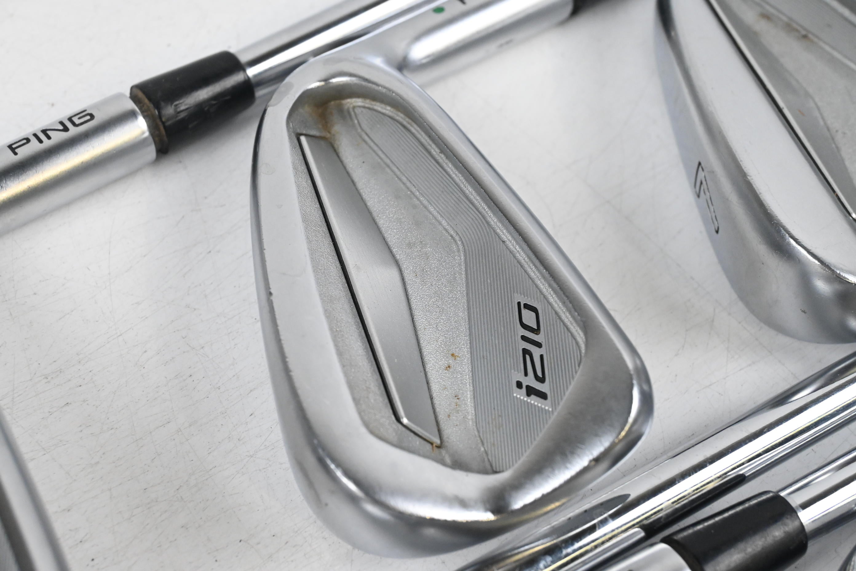 Ping i210 Irons / 5-PW+GW / Green Dot / Stiff Flex Ping AWT 2.0 Shafts