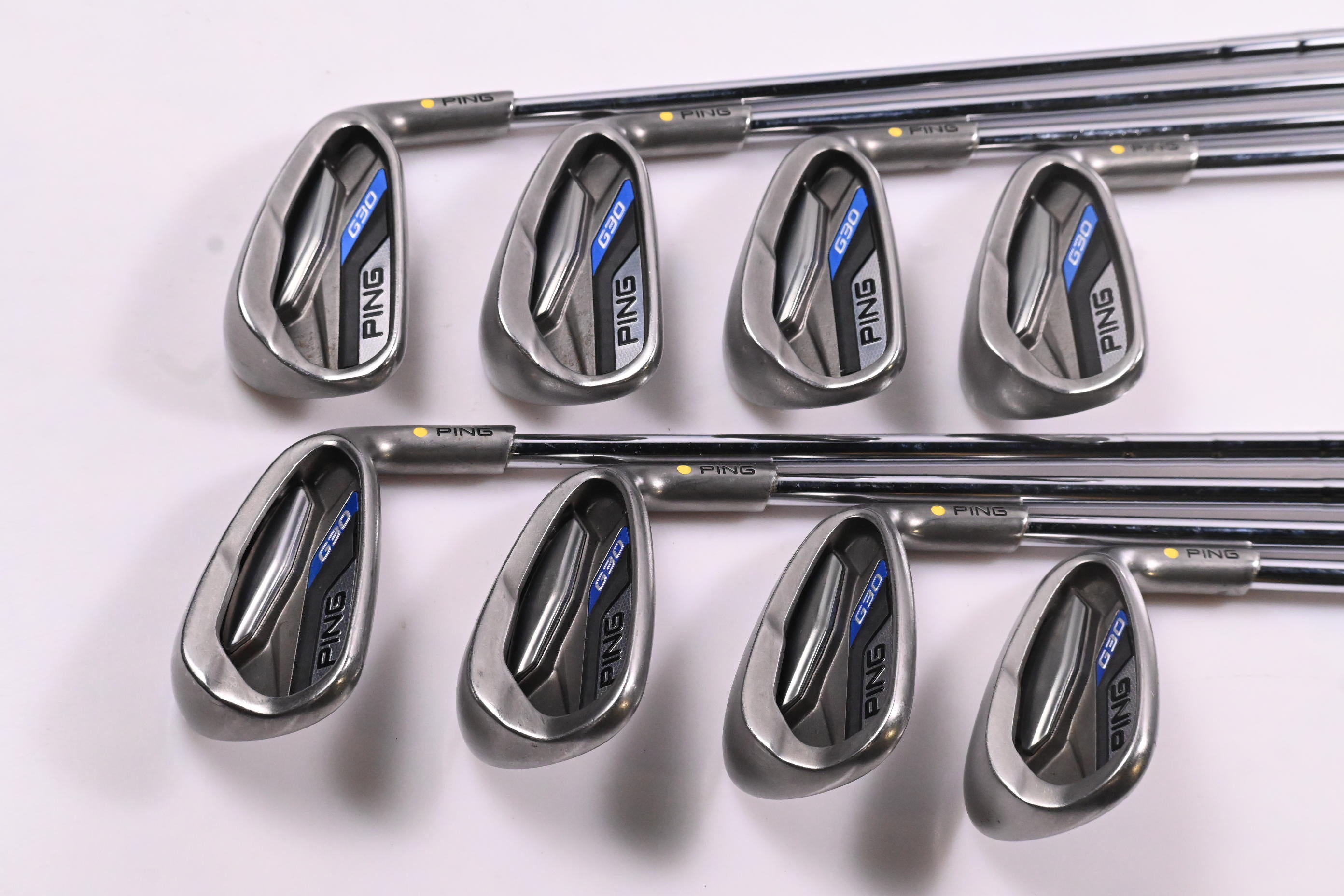 Ping G30 Irons / 5-PW+GW+SW / Yellow Dot / Regular Flex Ping CFS Distance Shafts