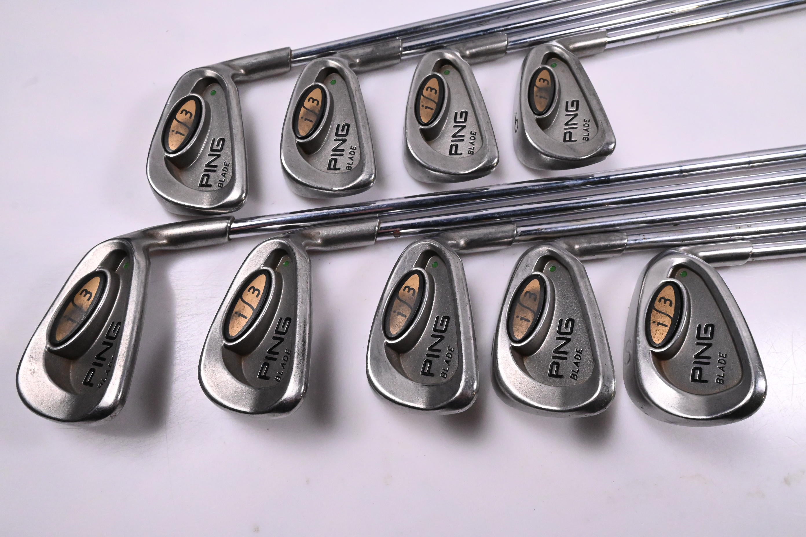 Ping i3 Irons / 3-PW+SW / Green Dot / Stiff Flex Ping JZ Shafts