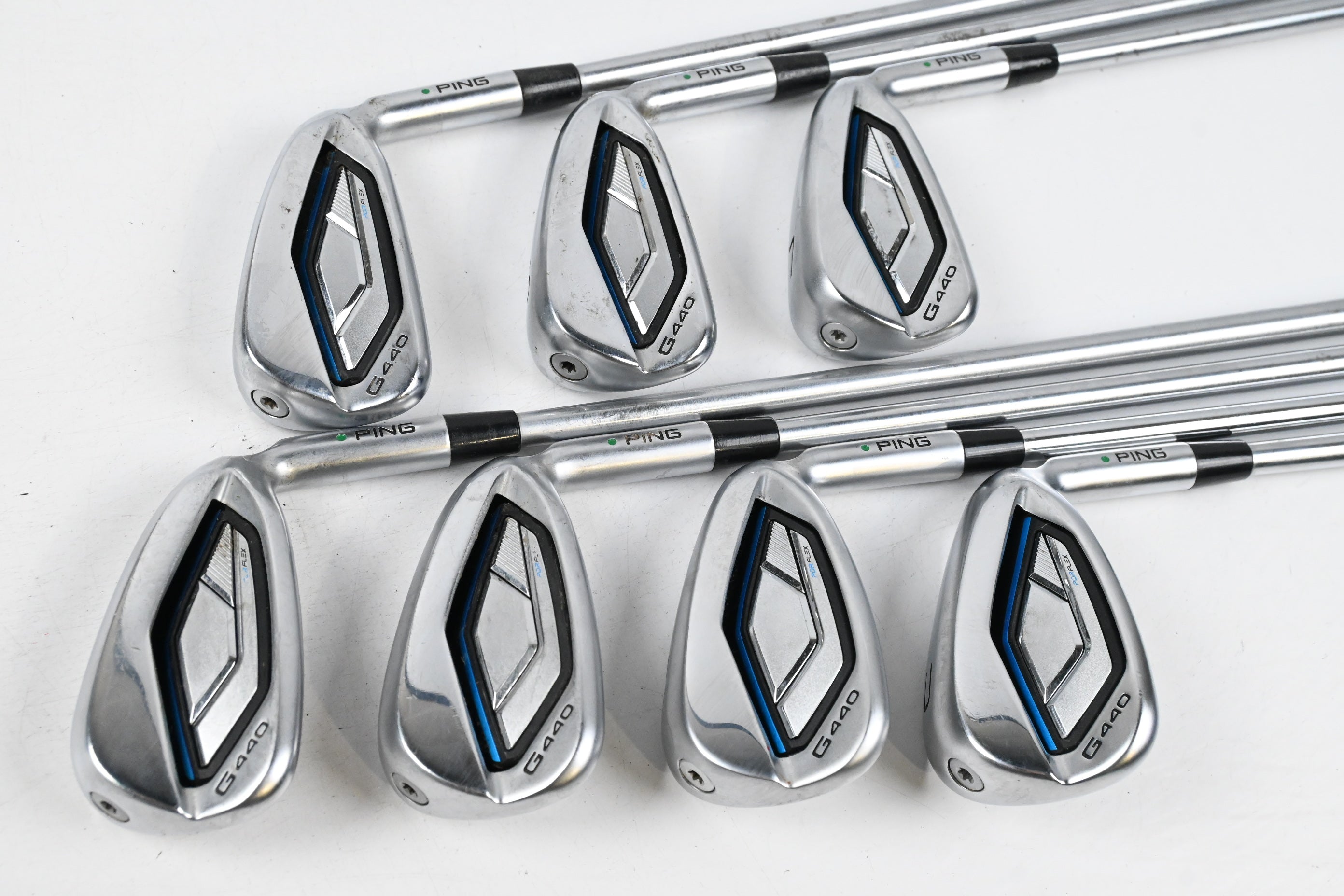 Ping G440 Irons / 5-PW+GW / Green Dot / X Flex Project X LS 125 Shafts